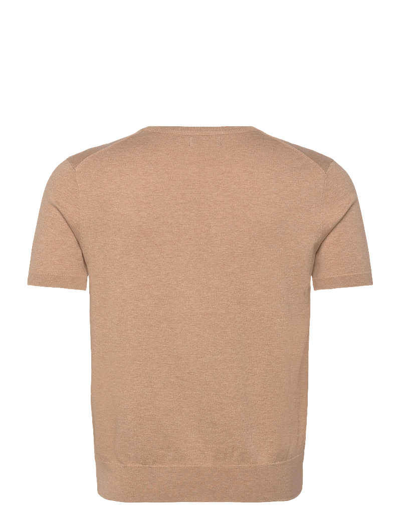 Polo Ralph Lauren - Cotton Crewneck Short-Sleeve Sweater - t-shirts - camel melange - 1