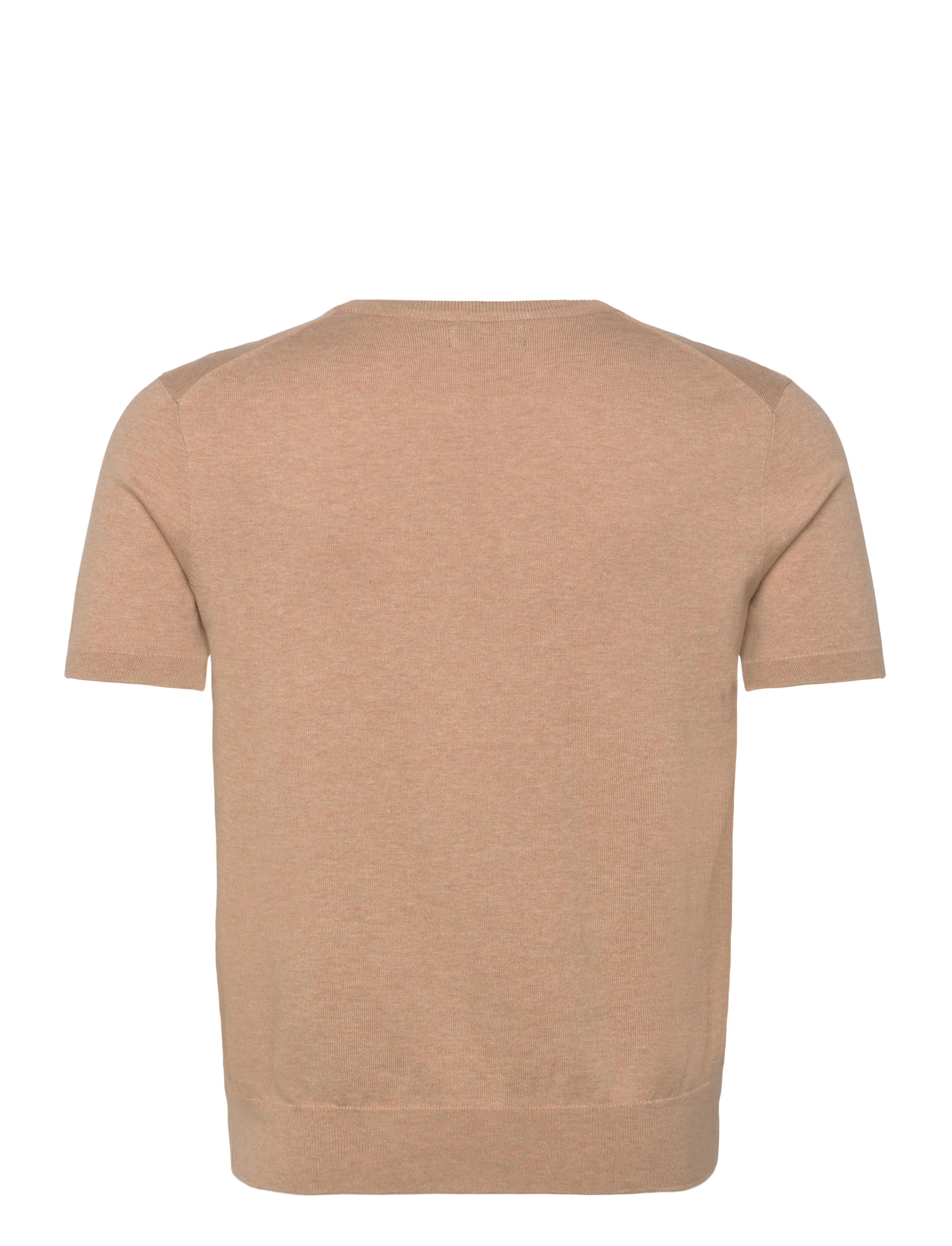 Polo Ralph Lauren - Cotton Crewneck Short-Sleeve Sweater - kortärmade t-shirts - camel melange - 1