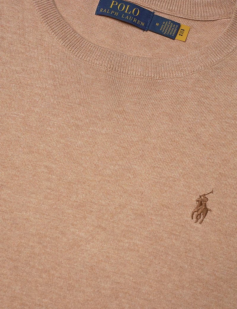 Polo Ralph Lauren - Cotton Crewneck Short-Sleeve Sweater - t-shirts - camel melange - 2