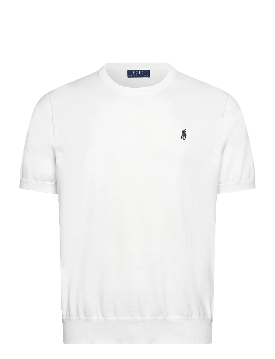 Polo Ralph Lauren - Cotton Crewneck Short-Sleeve Sweater - kortærmede t-shirts - deckwash white w - 1