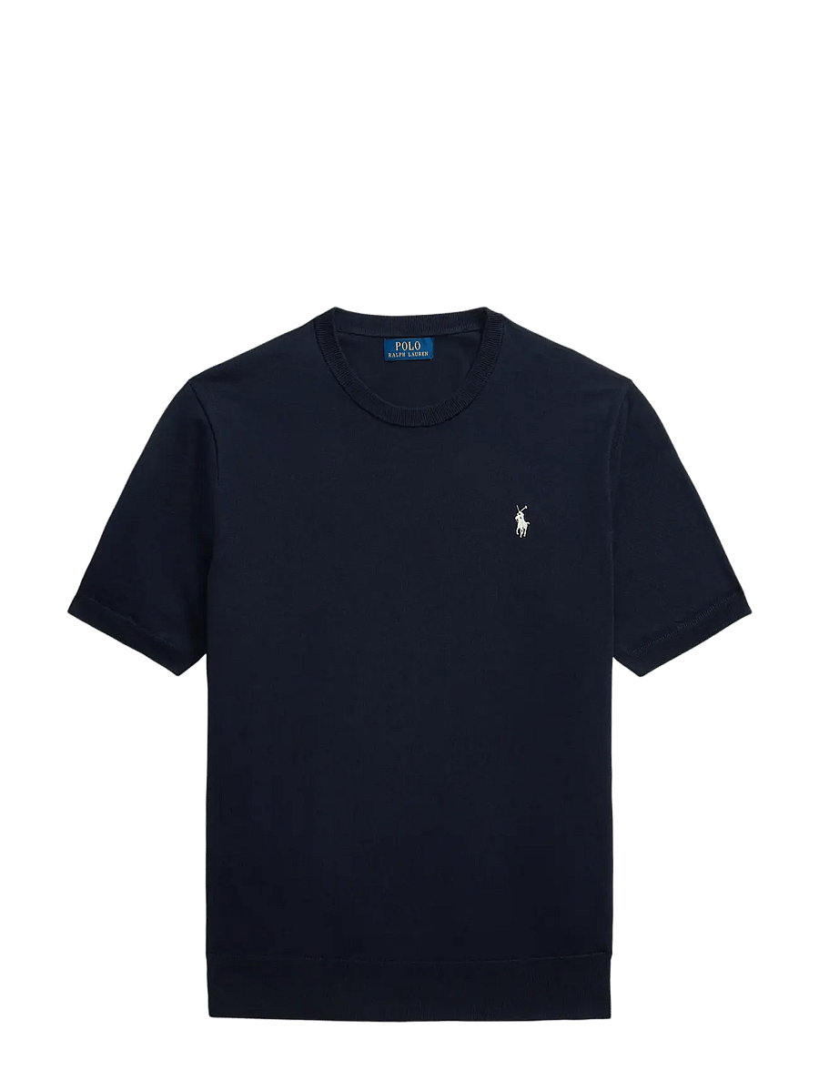 Polo Ralph Lauren - Cotton Crewneck Short-Sleeve Sweater - lühikeste varrukatega t-särgid - hunter navy - 1
