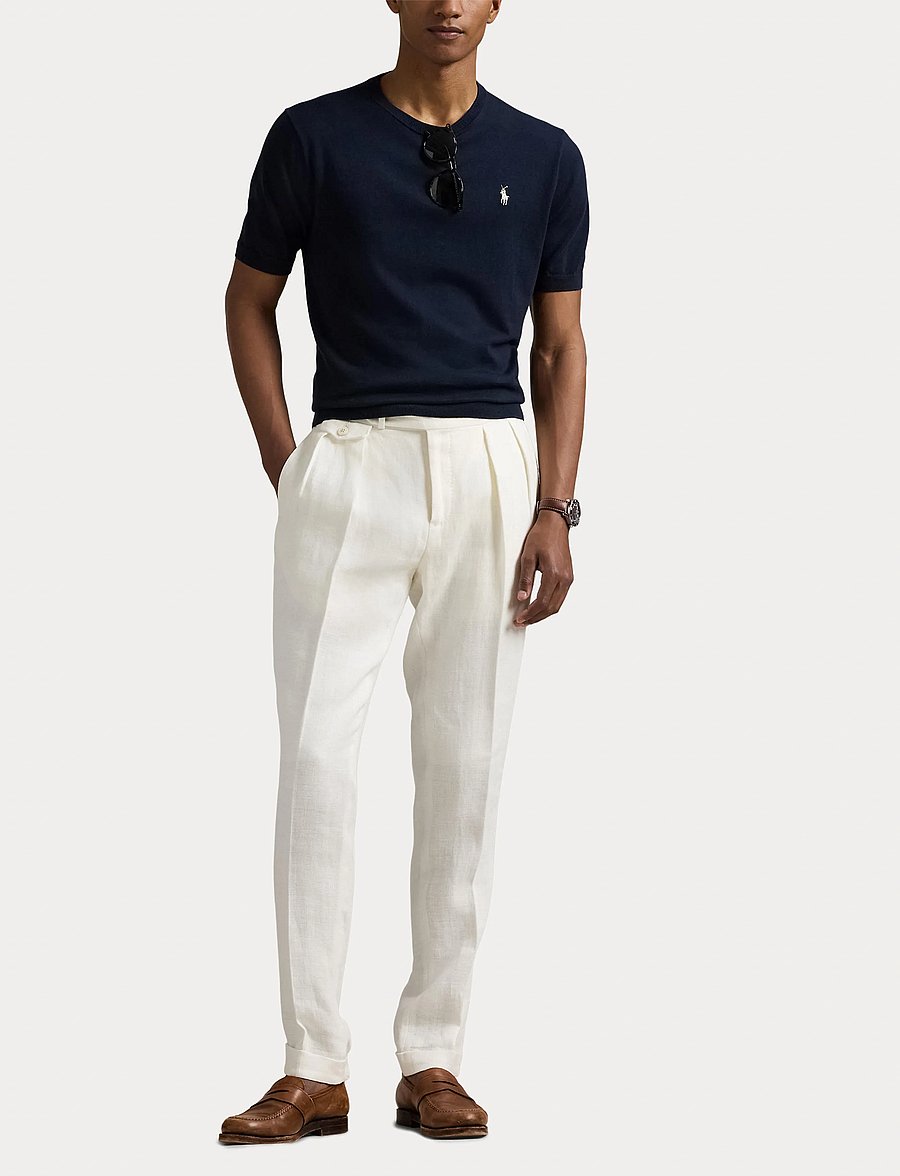 Polo Ralph Lauren - Cotton Crewneck Short-Sleeve Sweater - lühikeste varrukatega t-särgid - hunter navy - 4