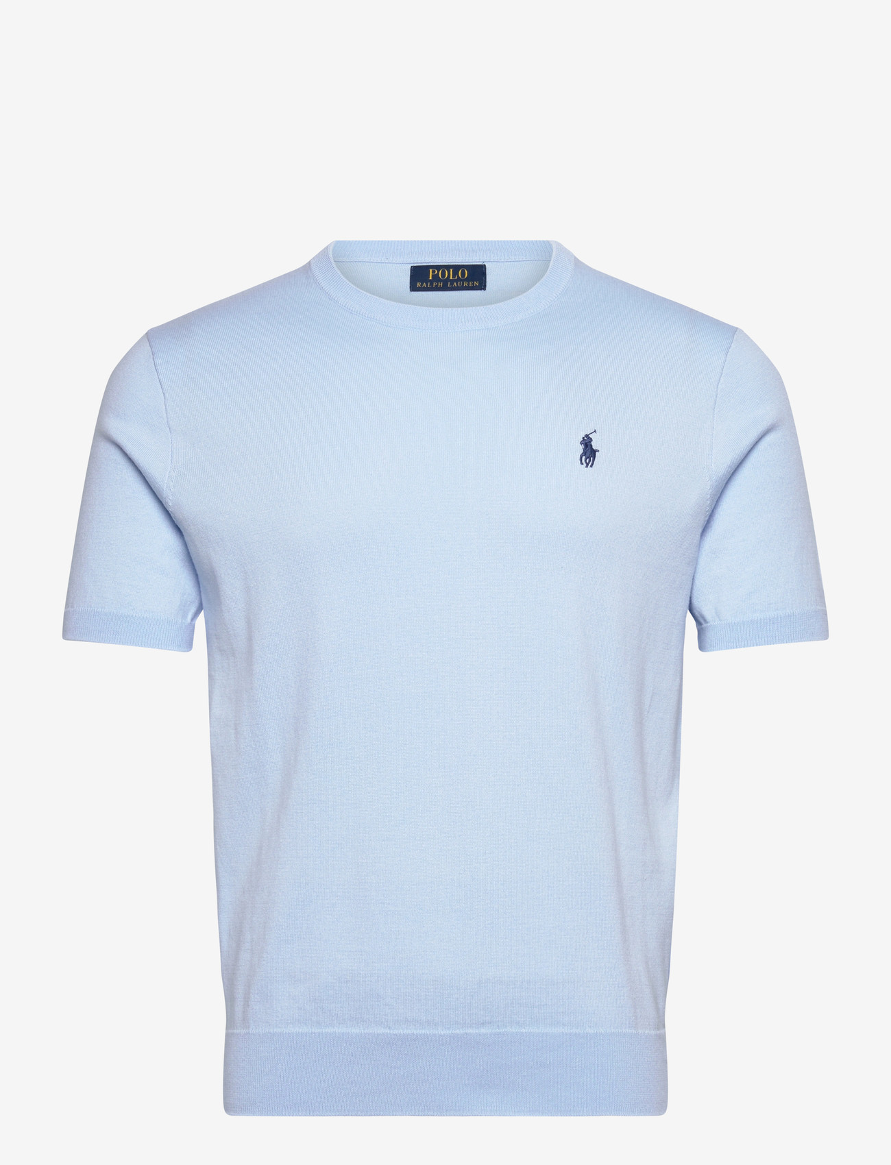 Polo Ralph Lauren - Cotton Crewneck Short-Sleeve Sweater - kortærmede t-shirts - office blue - 0