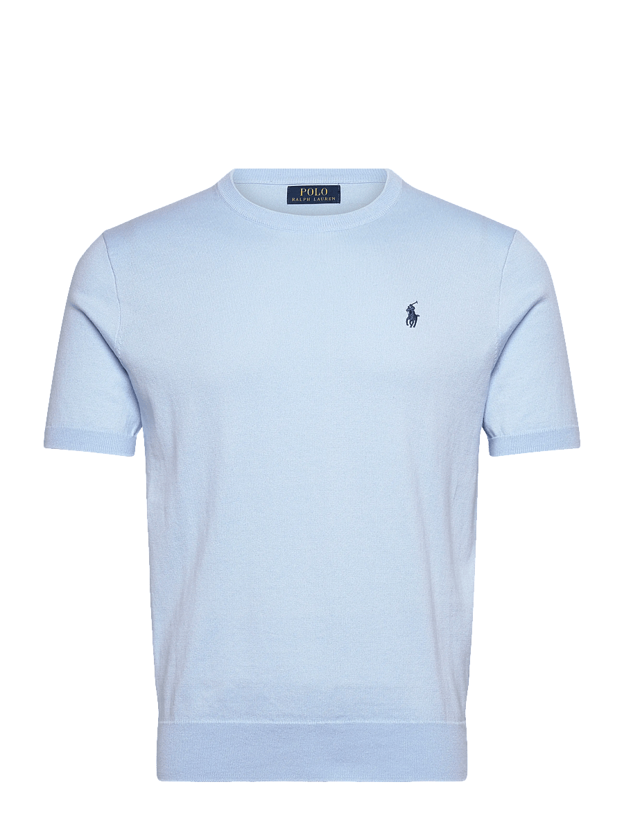 Polo Ralph Lauren - Cotton Crewneck Short-Sleeve Sweater - kurzärmelige t-shirts - office blue - 1