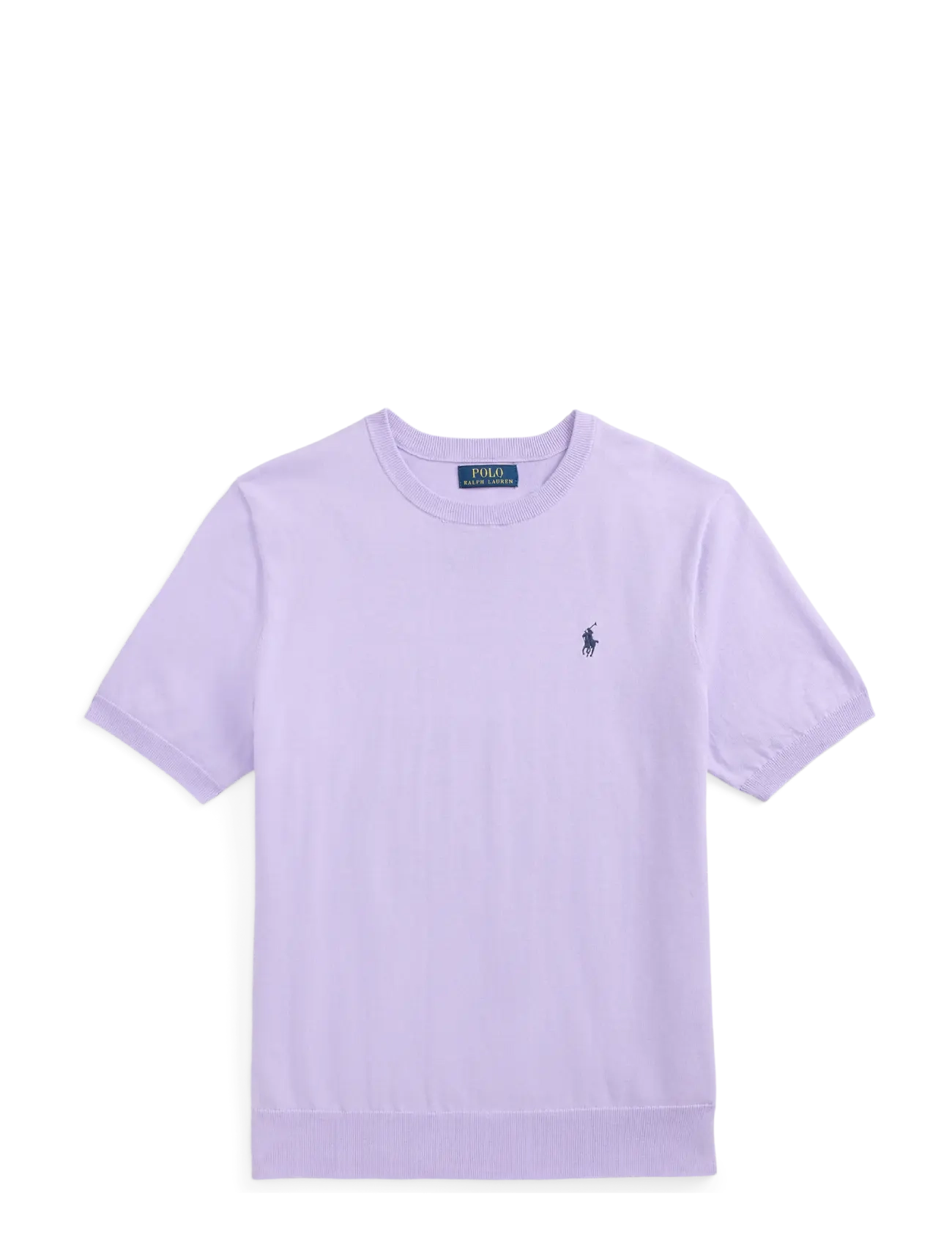 Polo Ralph Lauren - Cotton Crewneck Short-Sleeve Sweater - kortærmede t-shirts - powder purple - 1