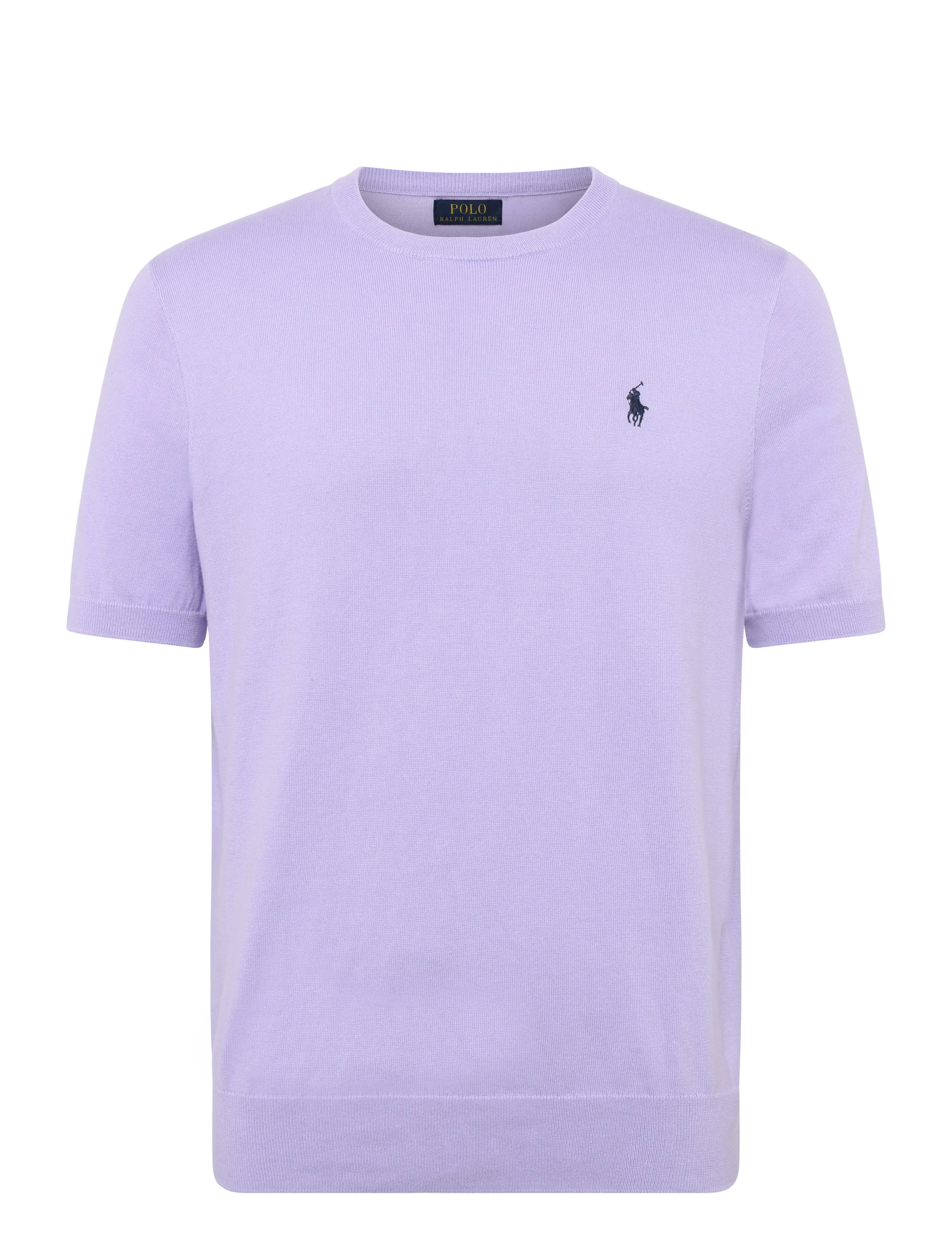 Polo Ralph Lauren - Cotton Crewneck Short-Sleeve Sweater - kortärmade t-shirts - powder purple - 1