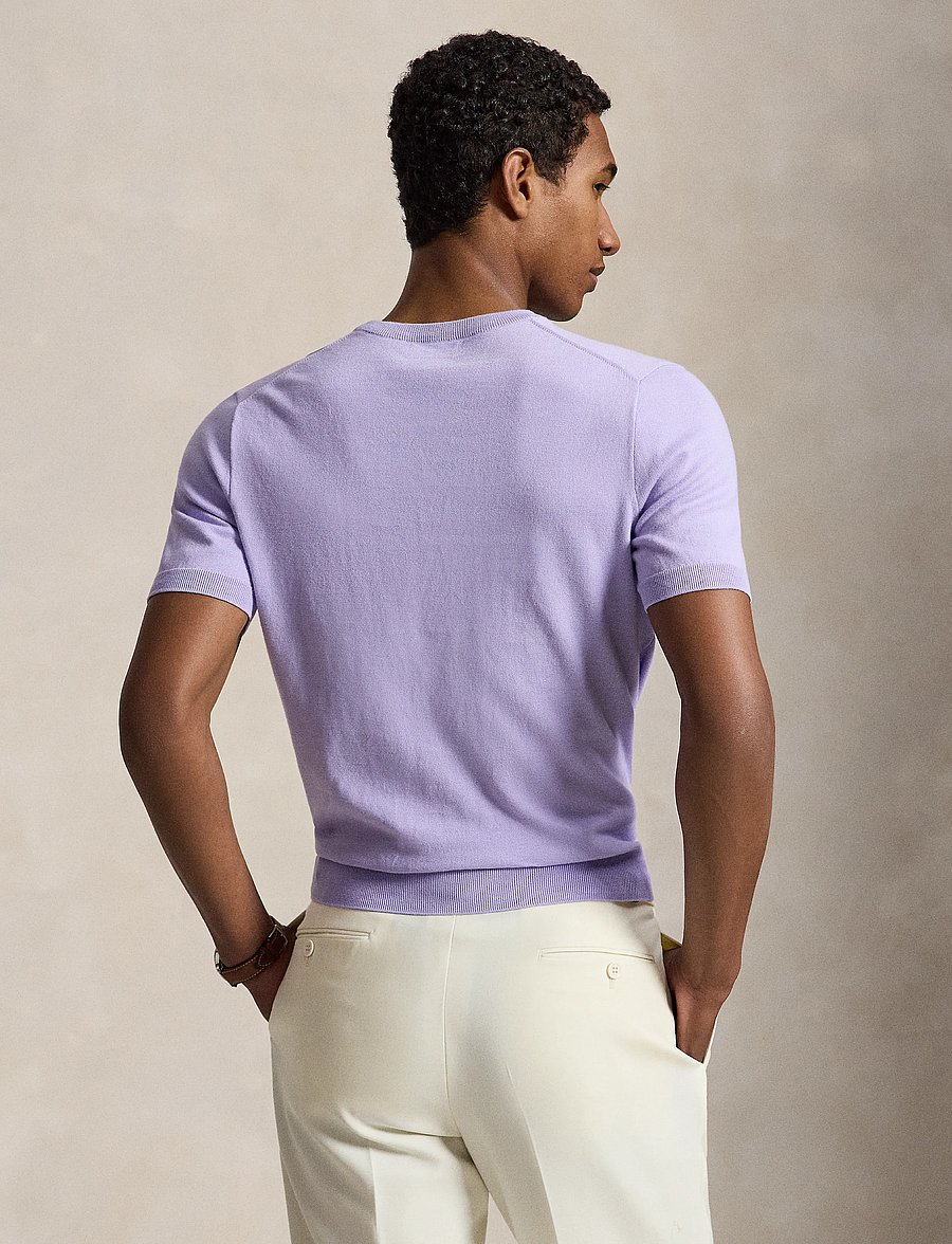 Polo Ralph Lauren - Cotton Crewneck Short-Sleeve Sweater - kurzärmelige t-shirts - powder purple - 3