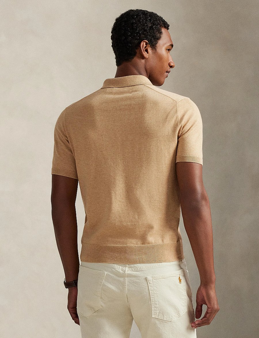 Polo Ralph Lauren - Cotton Polo Sweater - kortärmade pikéer - camel melange - 3