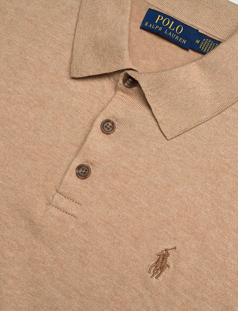 Polo Ralph Lauren - Cotton Polo-Collar Sweater - gestrickte polohemden - camel melange - 2