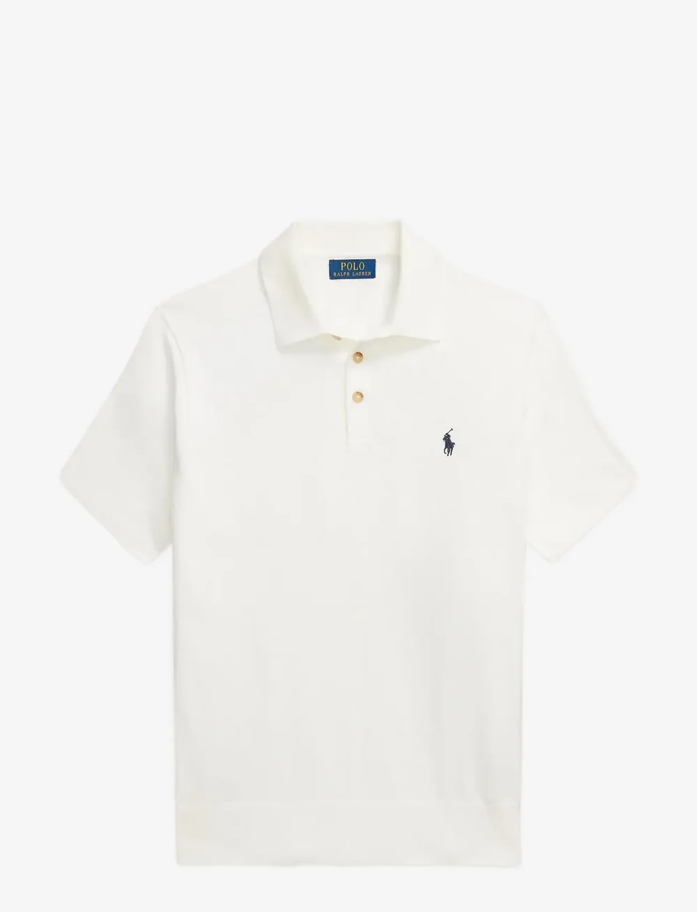 Polo Ralph Lauren - Cotton Polo-Collar Sweater - lühikeste varrukatega polod - deckwash white w/ - 1