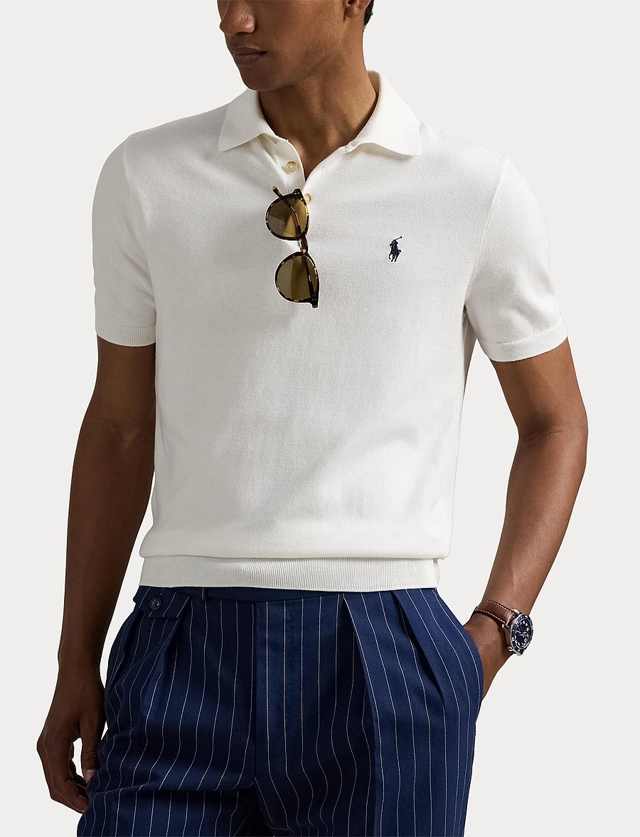 Polo Ralph Lauren - Cotton Polo Sweater - kurzärmelig - deckwash white w - 5