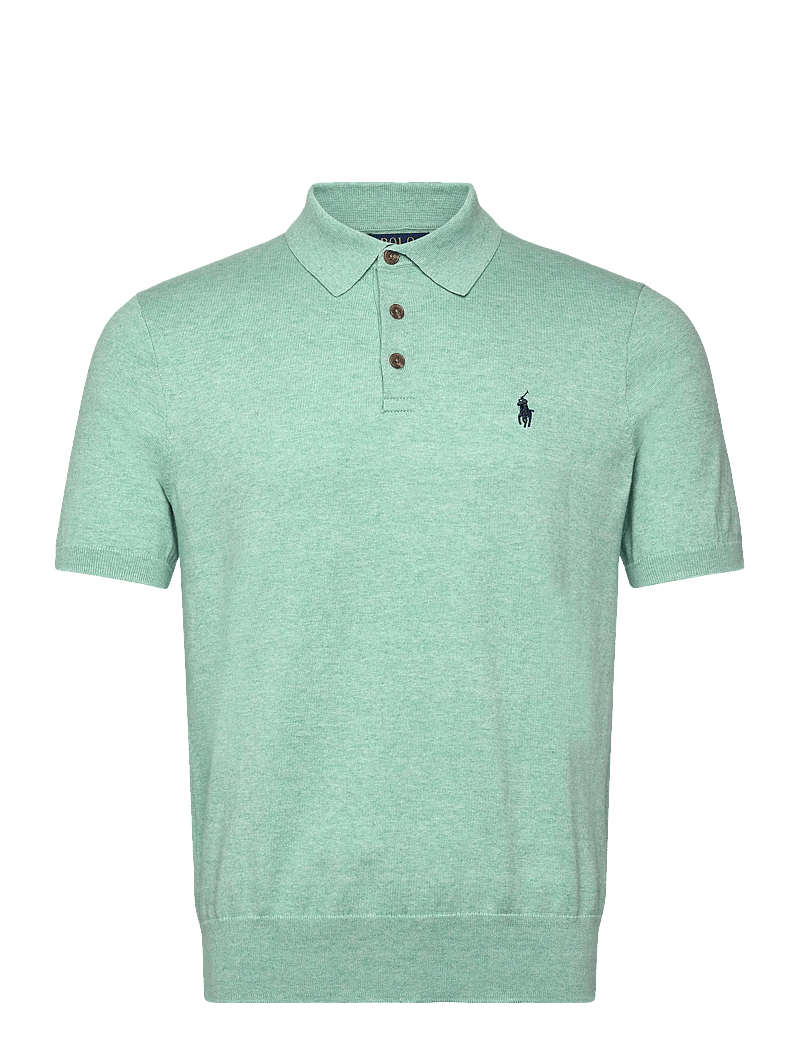 Polo Ralph Lauren - Cotton Polo-Collar Sweater - gestrickte polohemden - green swallow hea - 0