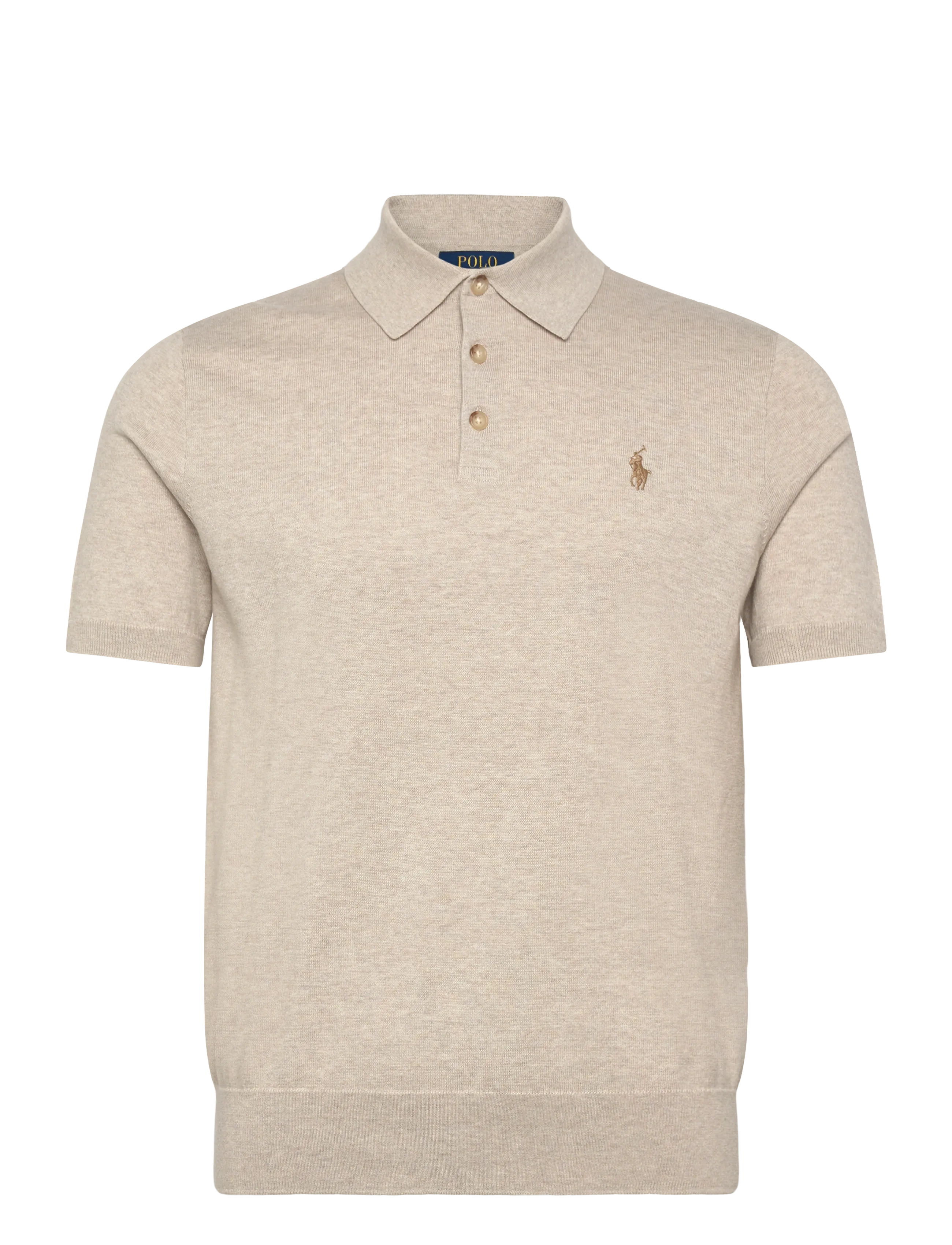 Polo Ralph Lauren Cotton Sweater, XXL, Polos, Beige - Short-sleeved, Männerswear