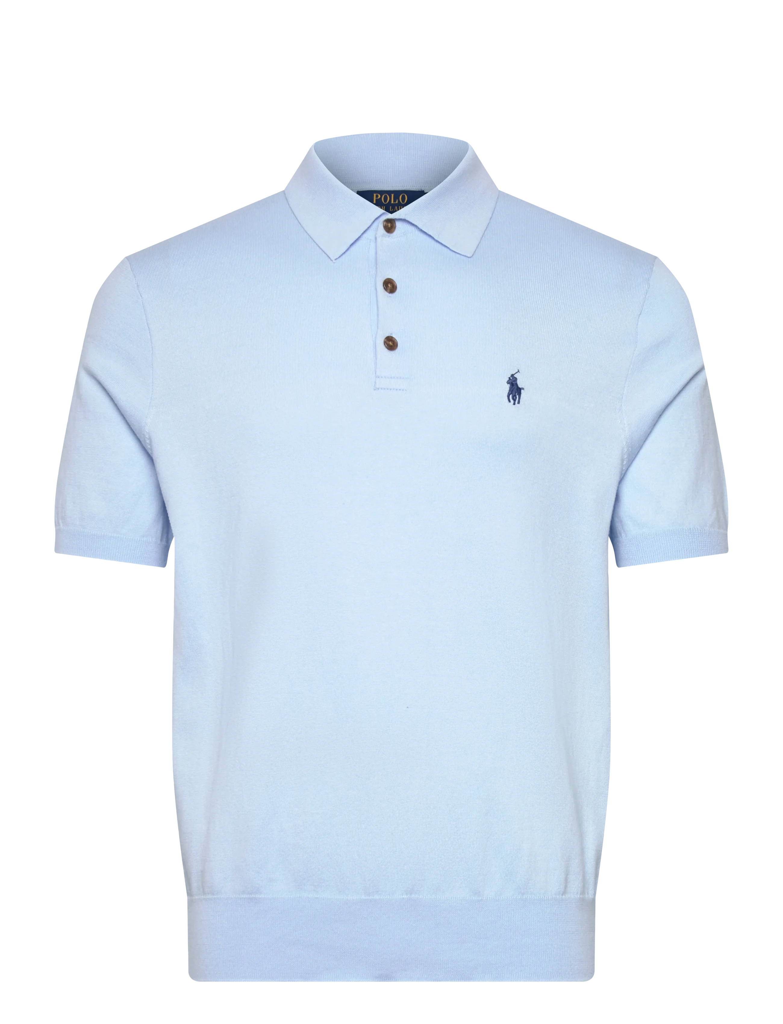 Cotton Polo-Collar Sweater - OFFICE BLUE