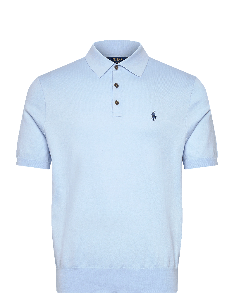 Polo Ralph Lauren - Cotton Polo-Collar Sweater - polostrik - office blue - 0