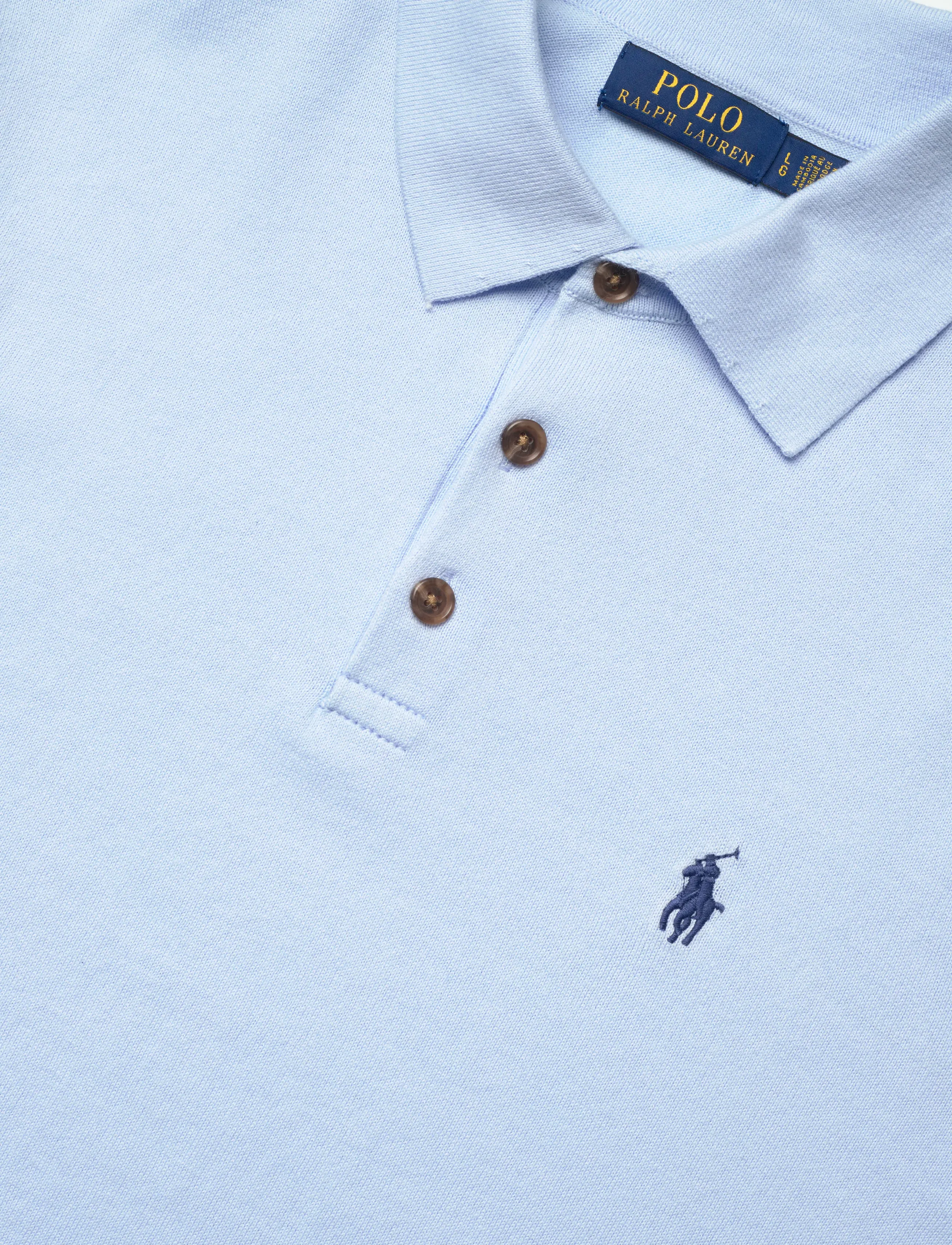 Polo Ralph Lauren - 32/3 COTTON-SSL-PLO - short-sleeved polos - office blue - 2