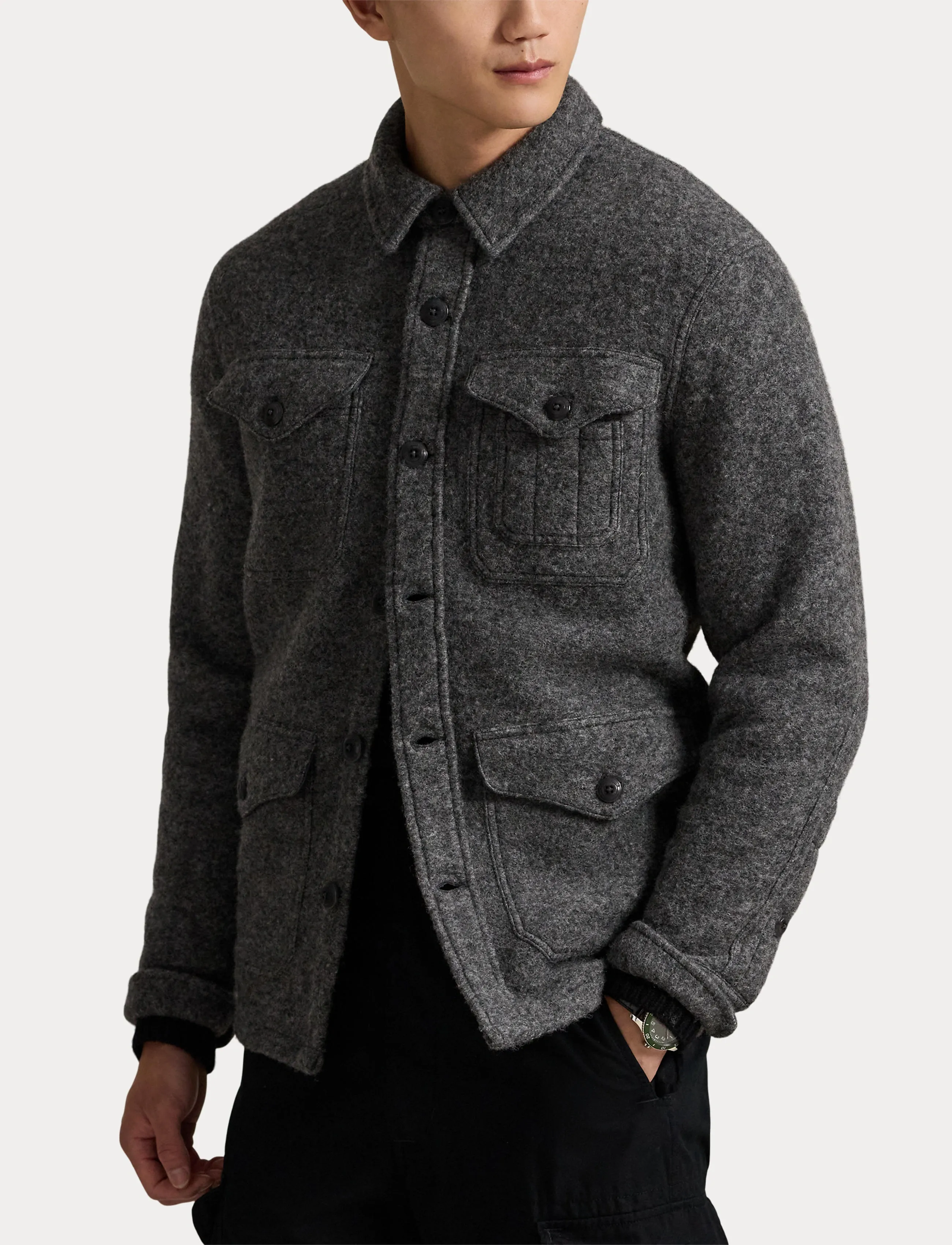 Polo Ralph Lauren - Felted Wool-Blend Jacket - barclay heather - 5
