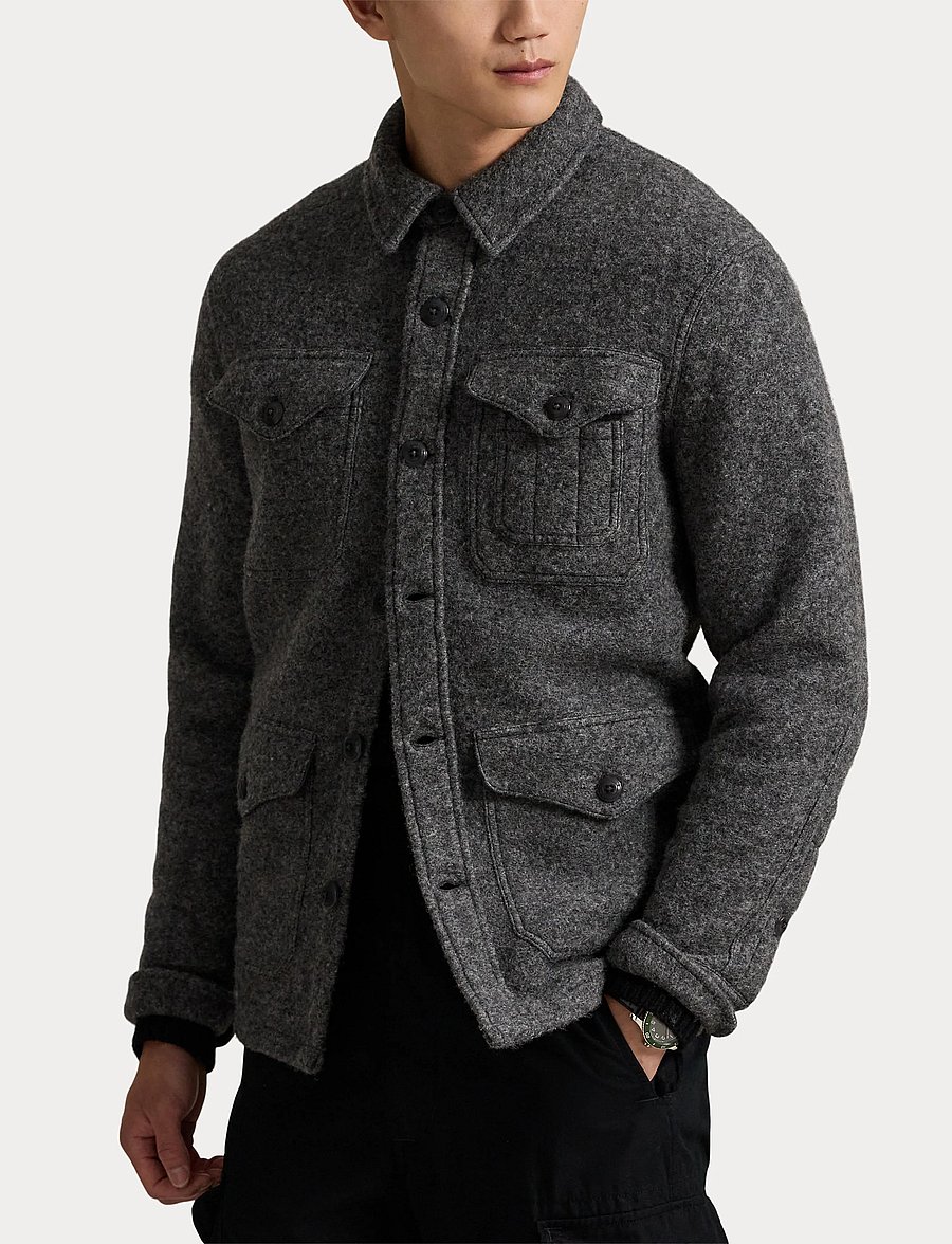 Polo Ralph Lauren - Felted Wool-Blend Jacket - barclay heather - 5