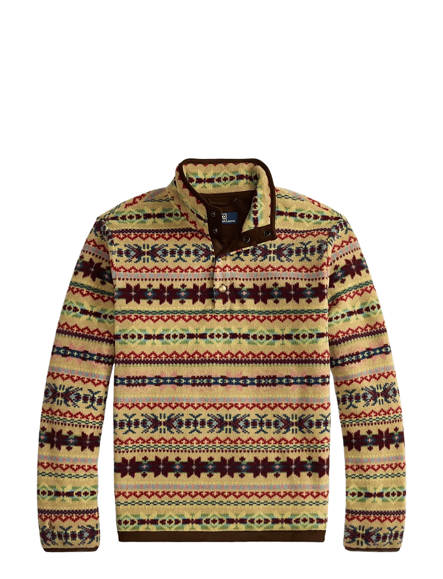 Polo Ralph Lauren - Fair Isle-Inspired Fleece Pullover - pulls en tissu peluche - camel combo - 1