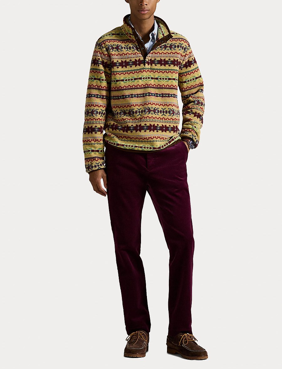 Polo Ralph Lauren - Fair Isle-Inspired Fleece Pullover - pulls en tissu peluche - camel combo - 4