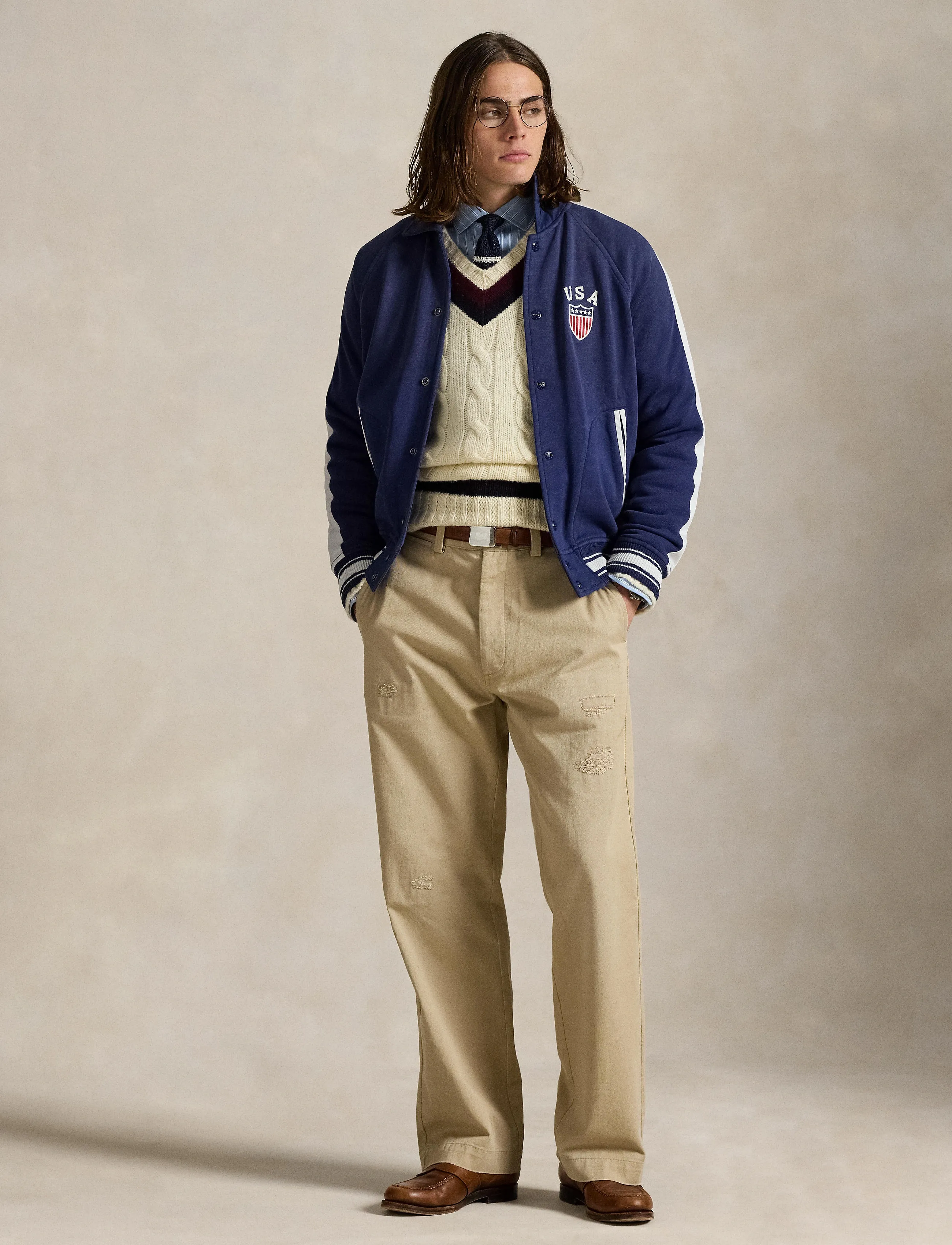 Polo Ralph Lauren Fleece Graphic Jacket, Mænd, Fleecejakke Med Grafik, Navy, Str: XL