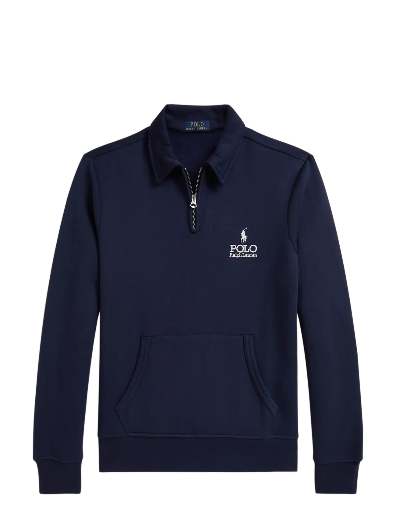 Polo Ralph Lauren Logo Fleece Collared Sweatshirt - Strik - CRUISE NAVY / navy