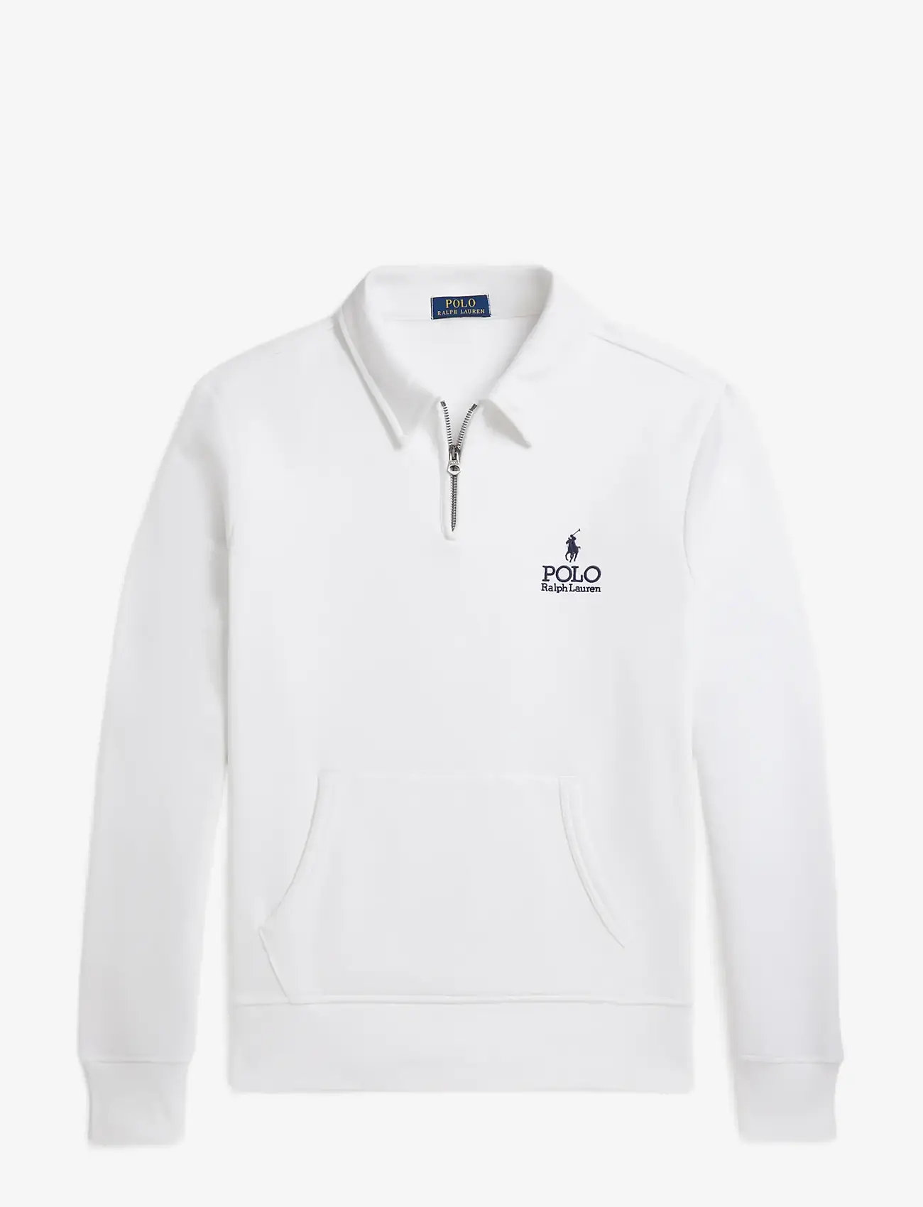 Polo Ralph Lauren - Logo Fleece Collared Sweatshirt - half zip - white - 1