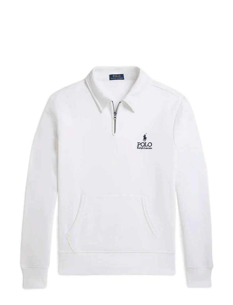 Polo Ralph Lauren - Logo Fleece Collared Sweatshirt - half zip - white - 1