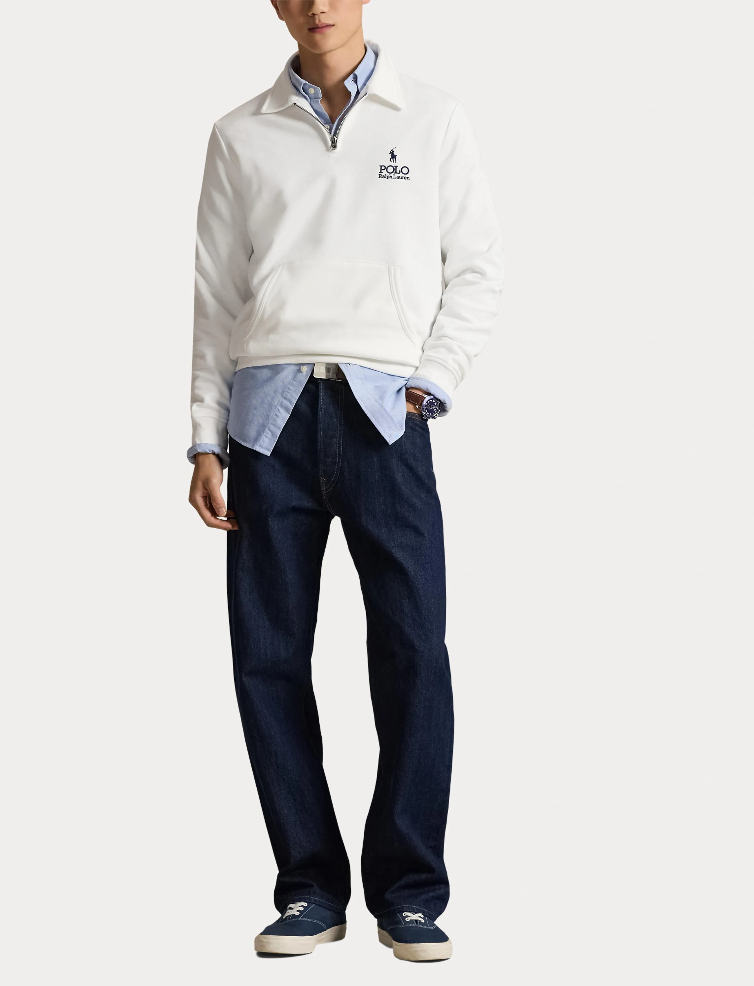 Polo Ralph Lauren - Logo Fleece Collared Sweatshirt - half zip-tröjor - white - 4