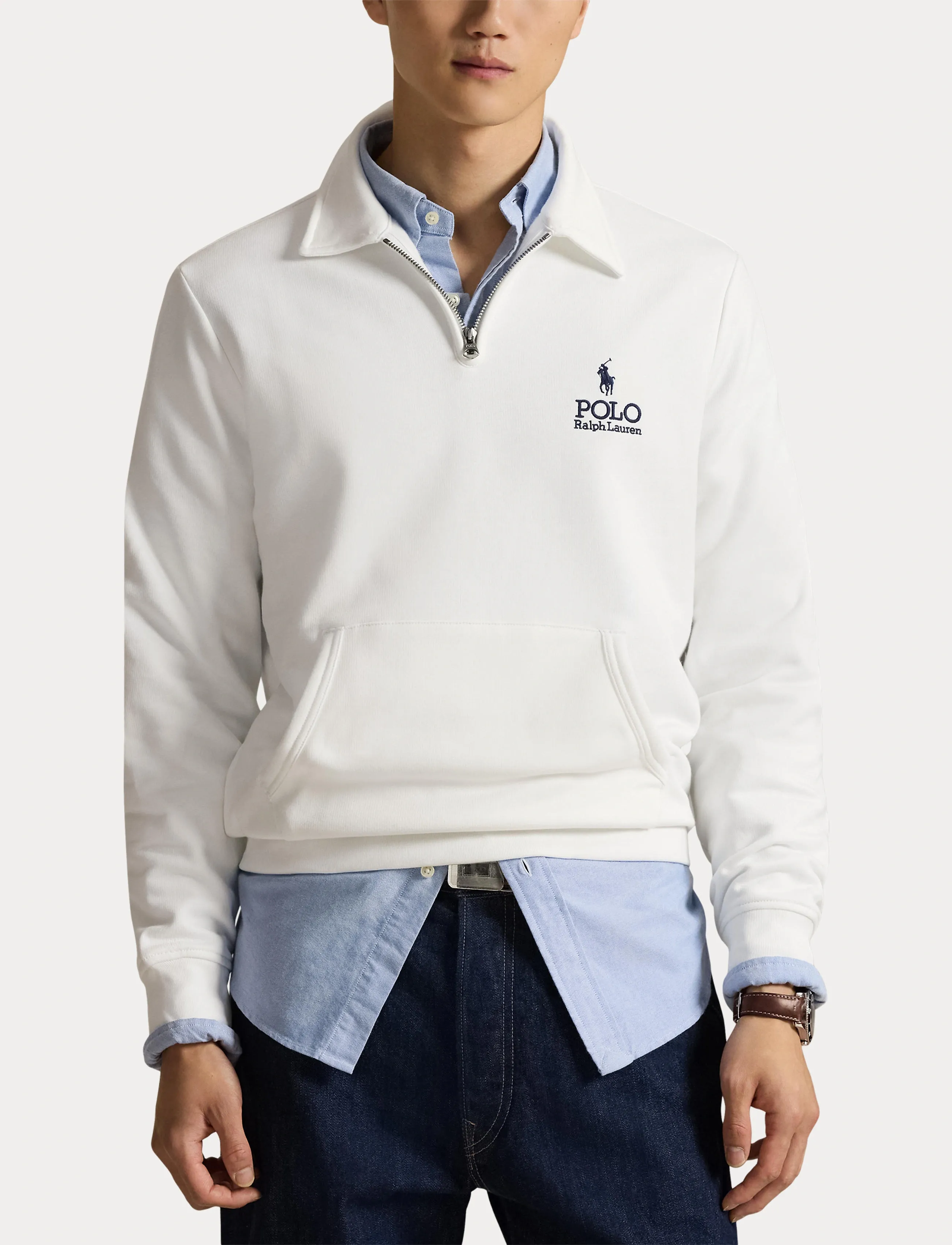 Polo Ralph Lauren - Logo Fleece Collared Sweatshirt - half zip-tröjor - white - 5