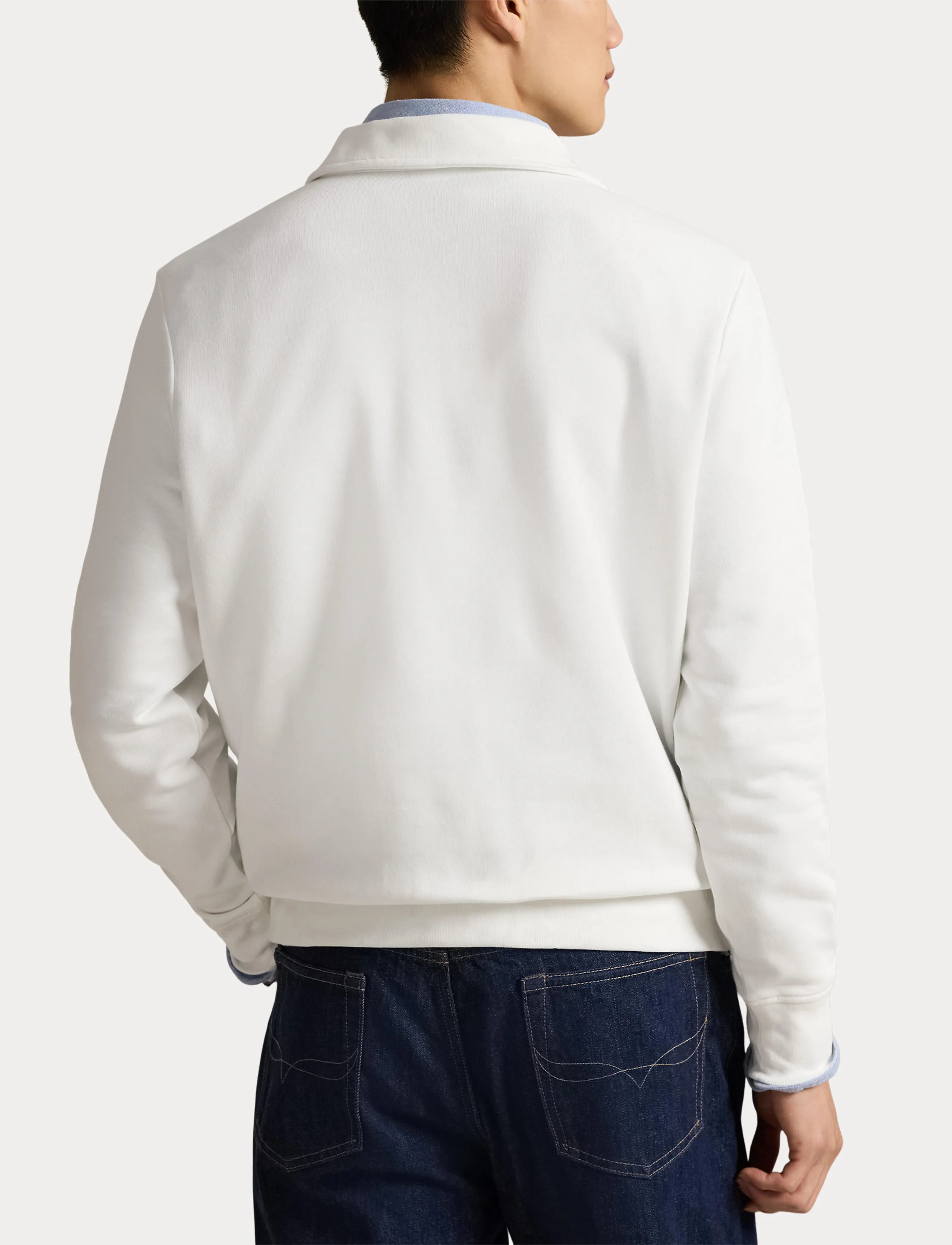 Polo Ralph Lauren Logo Fleece Collared Sweatshirt - Strickmode - WHITE / white