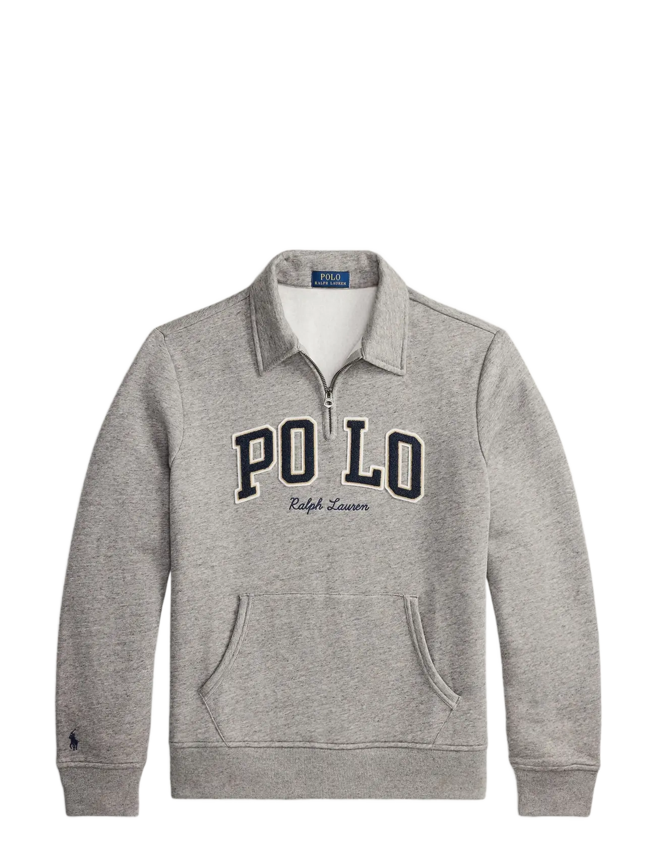 Logo Fleece Collared Sweatshirt - DARK VINTAGE HEAT