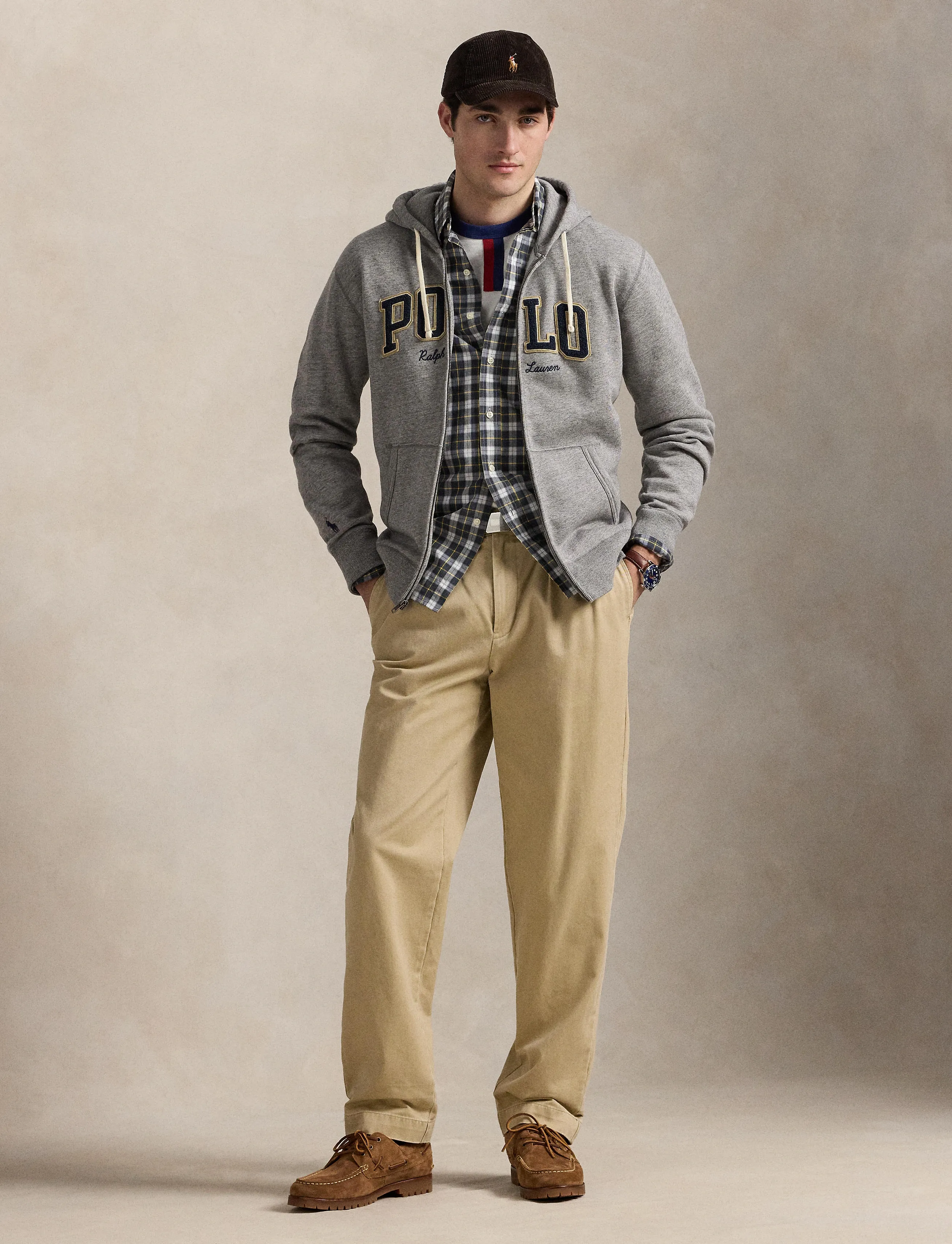 Polo Ralph Lauren Logo Fleece Full-Zip Hoodie - Sweatshirts - DARK VINTAGE HEAT / grey