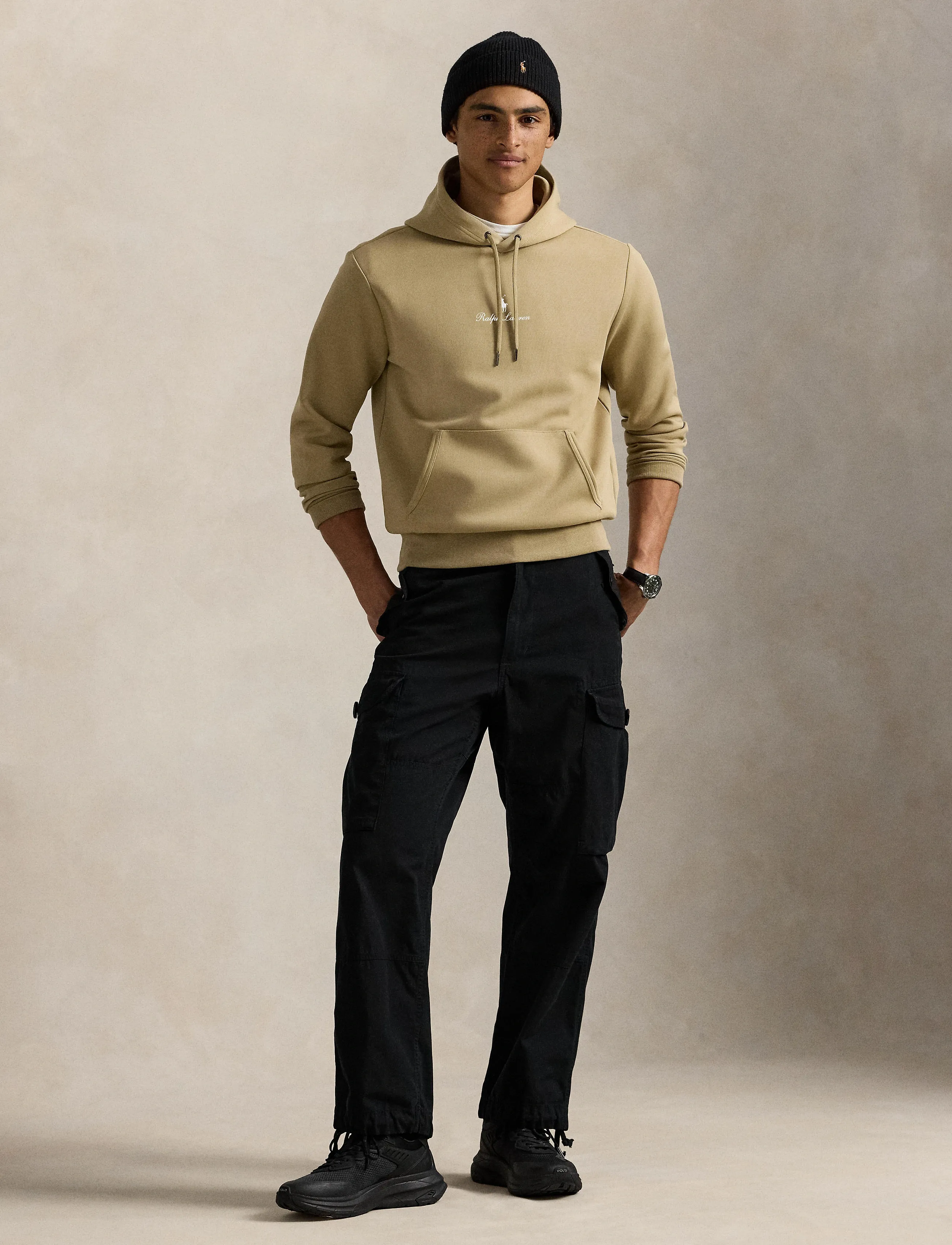 Polo Ralph Lauren Logo Double-Knit Hoodie - Riided - SURREY TAN / beige