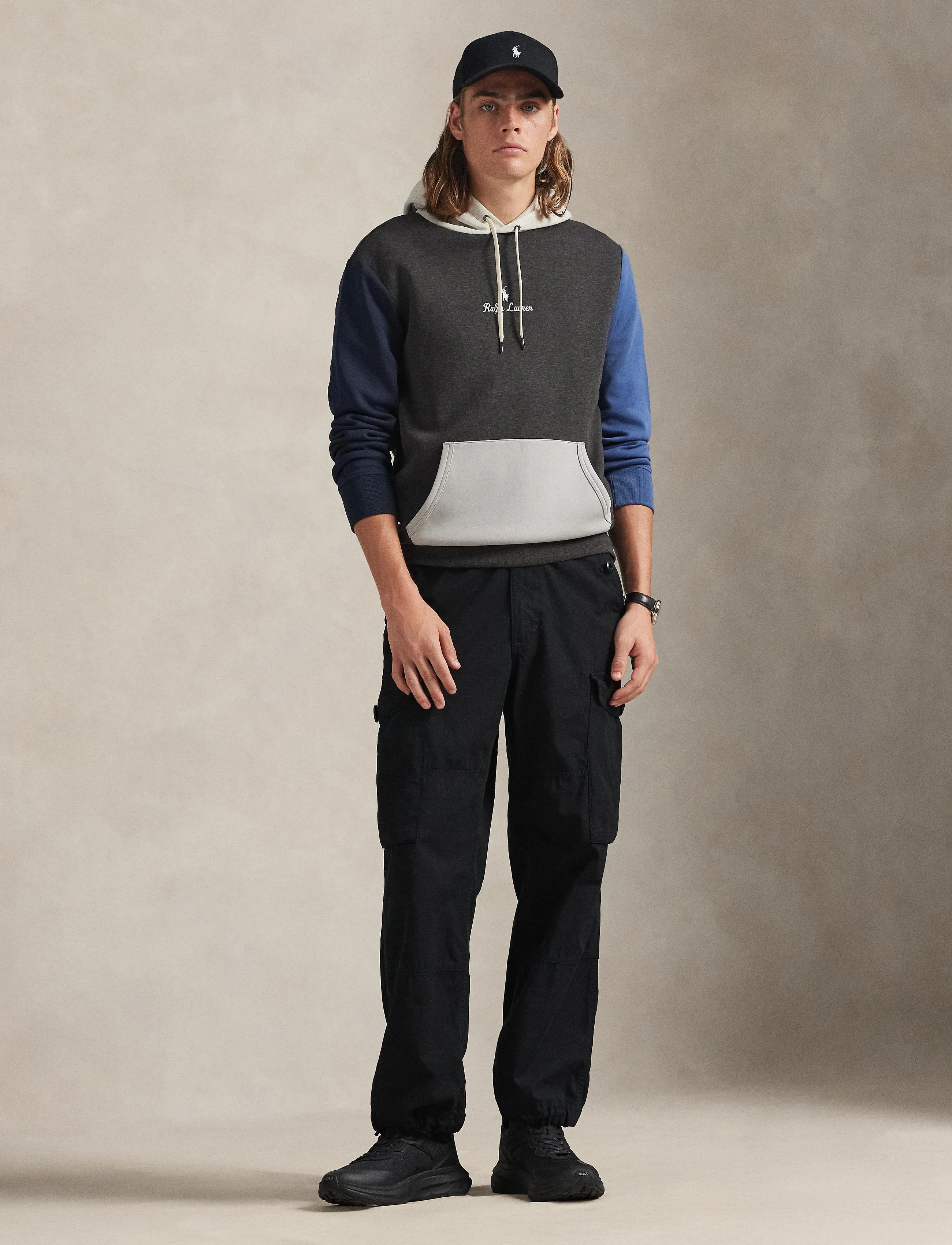 Polo Ralph Lauren Logo Double-Knit Hoodie - Aanbiedingen - DARK CHARCOAL HEA / multi