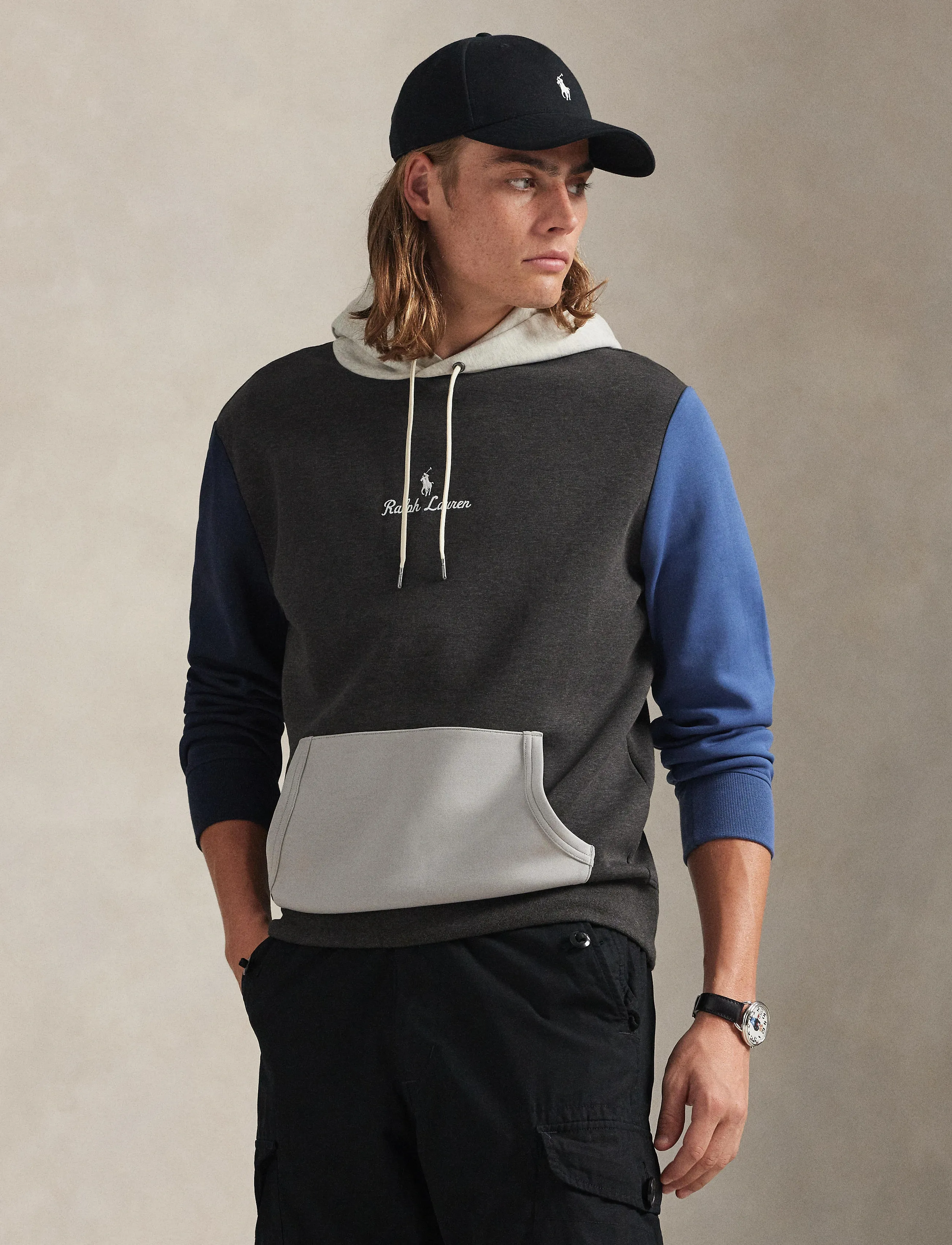 Polo Ralph Lauren Logo Double-Knit Hoodie - Viimane võimalus - DARK CHARCOAL HEA / multi