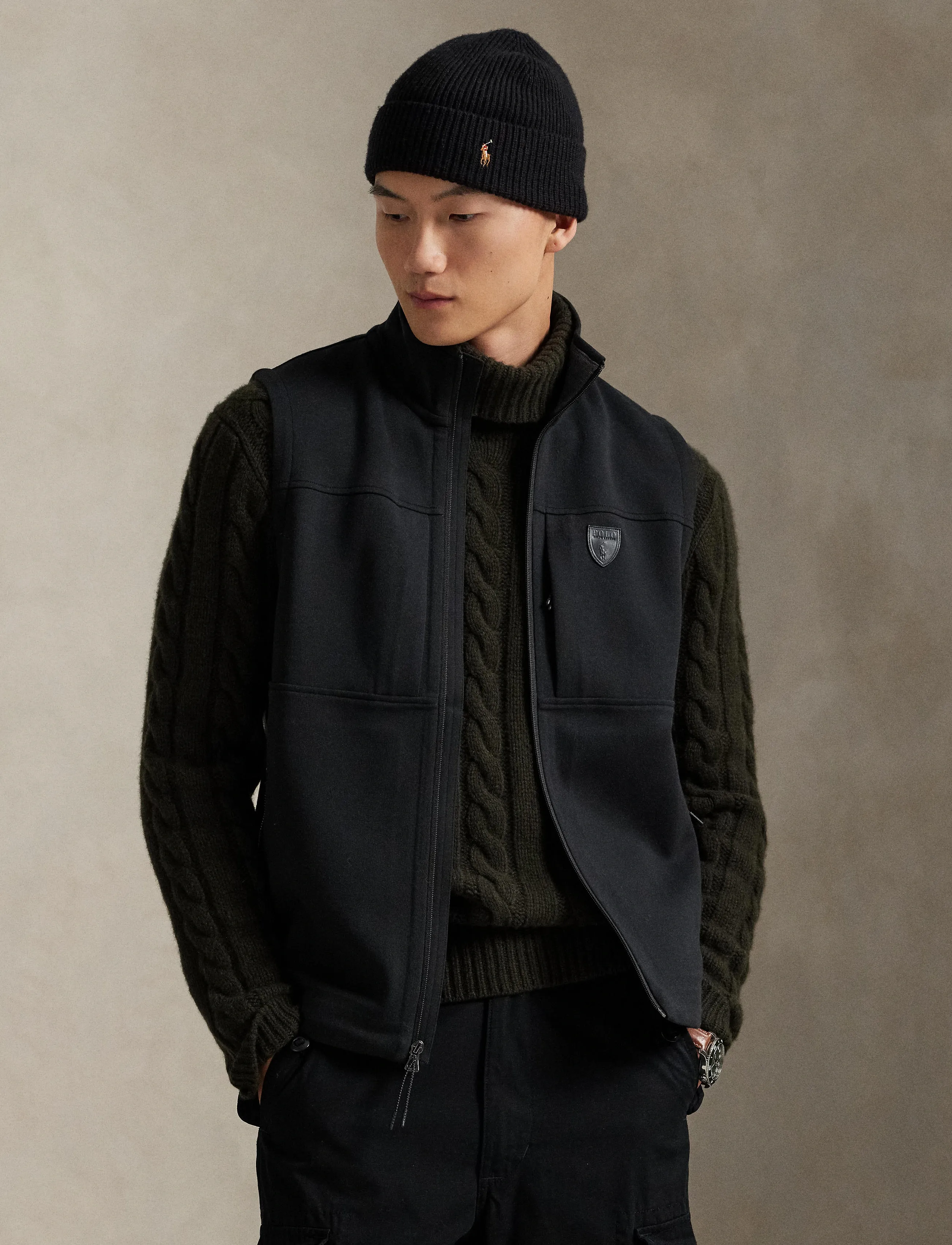 Polo Ralph Lauren - Double-Knit Mockneck Vest - polo black - 3