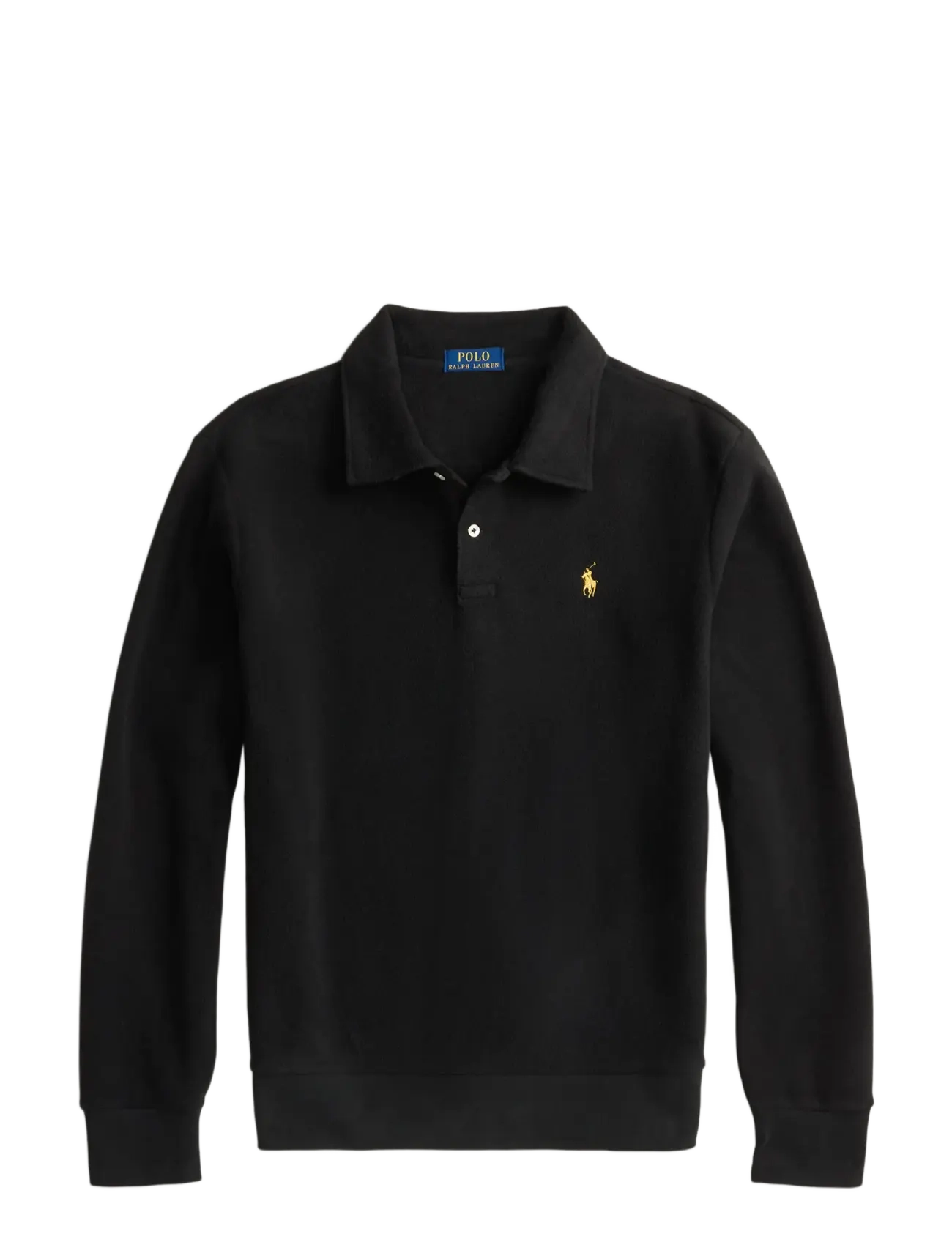 POLO RALPH LAUREN Brushed Fleece Polo-Collar Pullover Schwarz - S - Herren