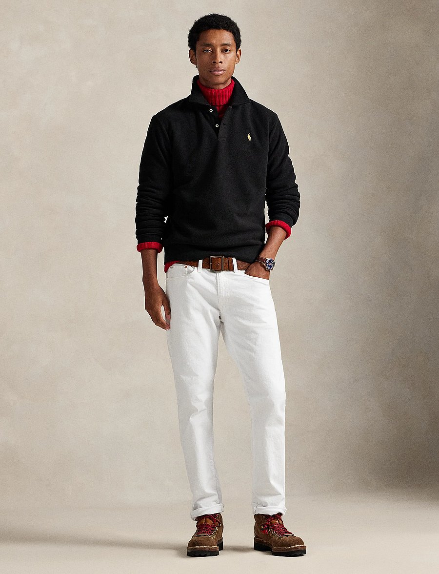 Polo Ralph Lauren - Brushed Fleece Polo-Collar Pullover - langærmede poloer - polo black - 0