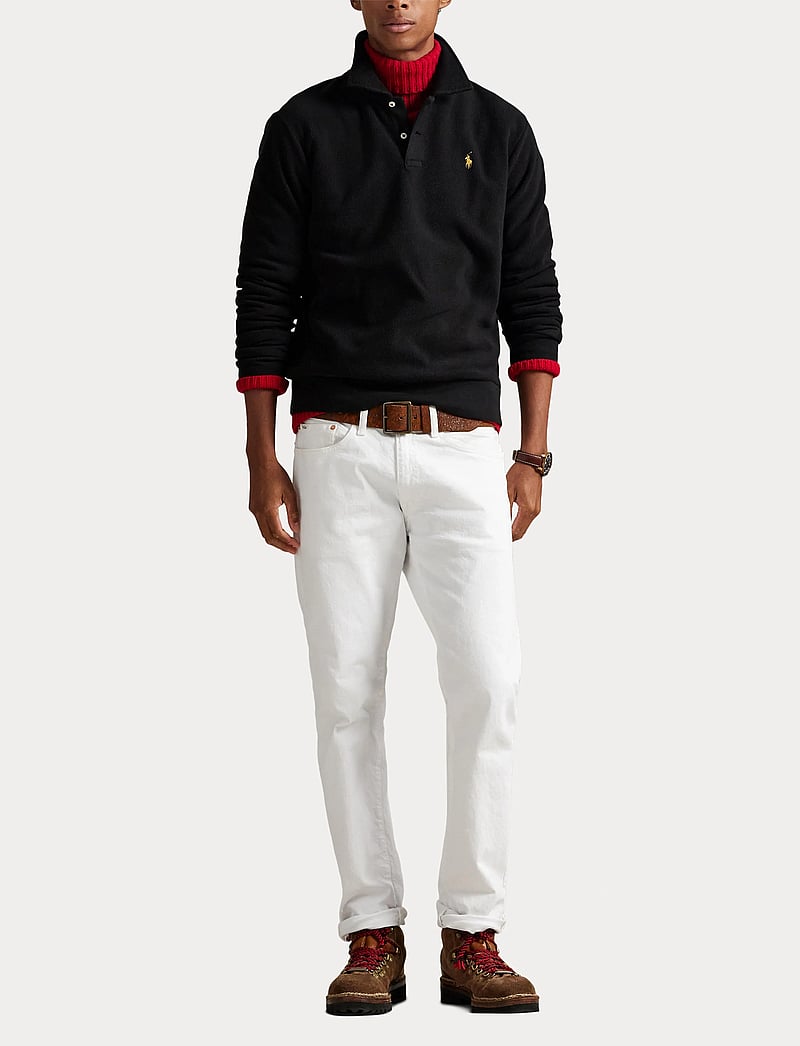 Polo Ralph Lauren - Brushed Fleece Polo-Collar Pullover - långärmade pikéer - polo black - 4