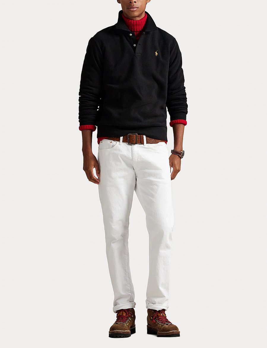 Polo Ralph Lauren - Brushed Fleece Polo-Collar Pullover - langærmede poloer - polo black - 4