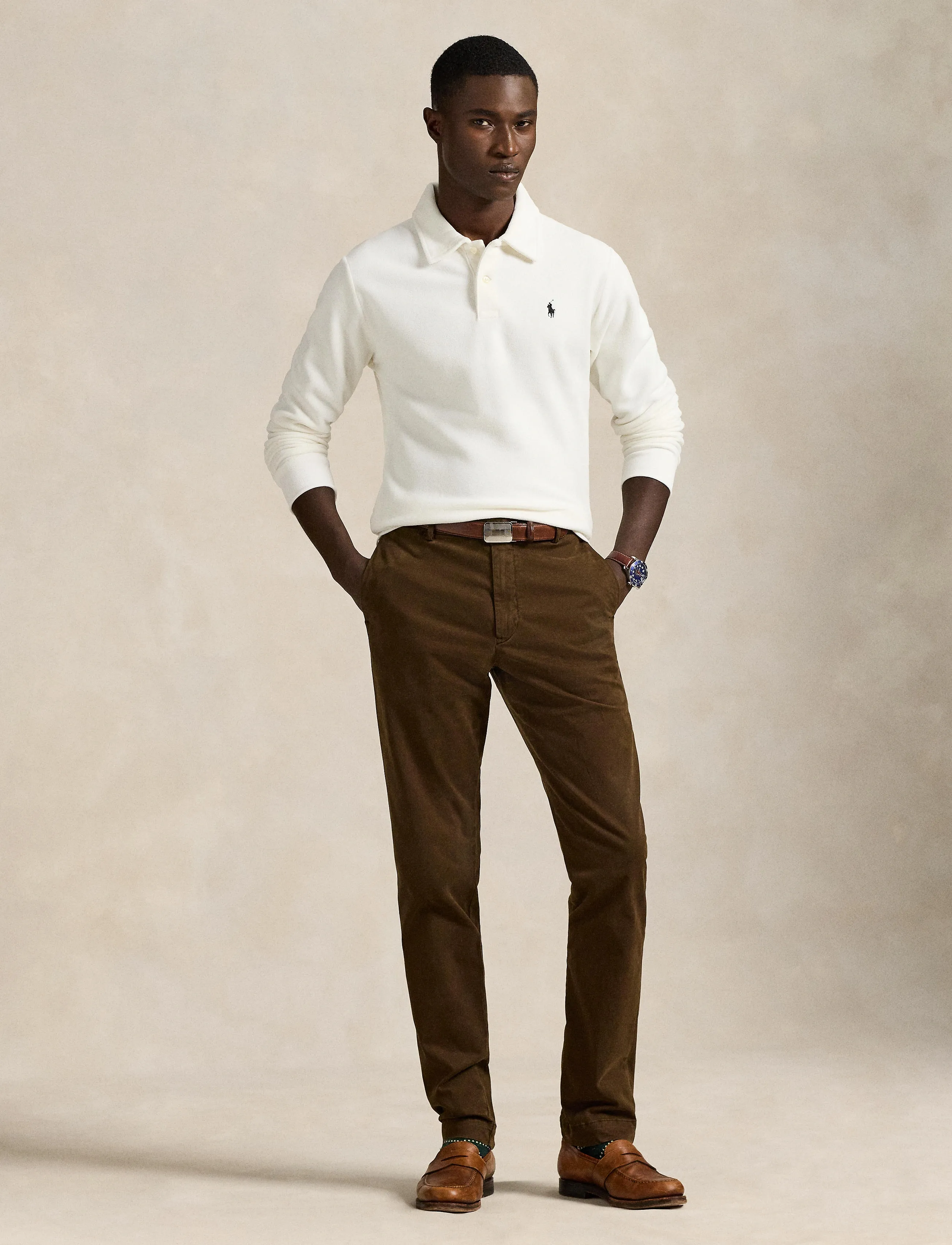 Polo Ralph Lauren Brushed Fleece Polo-Collar Pullover - Poloshirts - TROPHY CREAM / cream