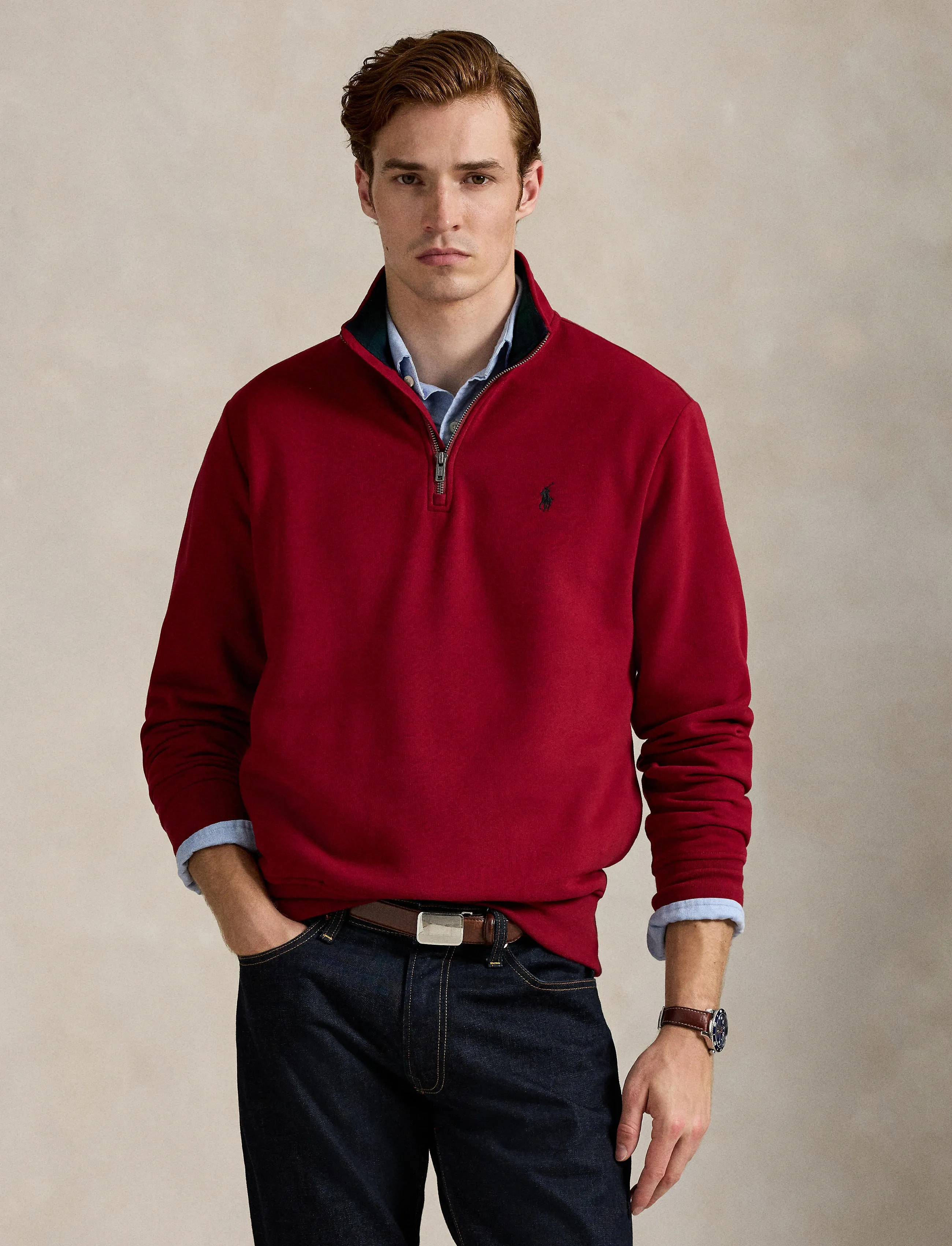 Polo Ralph Lauren - The RL Fleece Quarter-Zip Sweatshirt - osta olukorra järgi - holiday red - 3