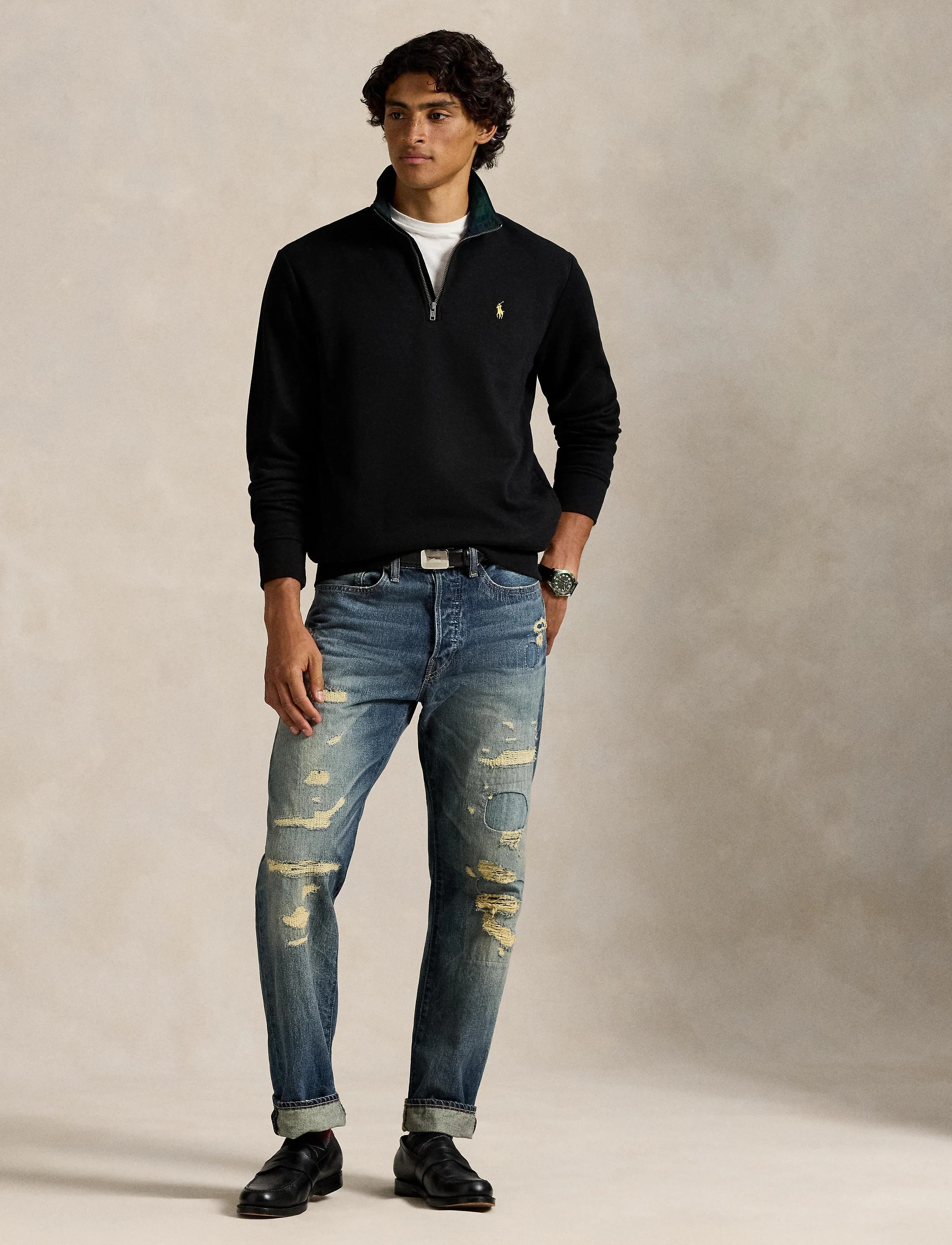 Polo Ralph Lauren The RL Fleece Quarter-Zip Sweatshirt - Tøj - POLO BLACK / black
