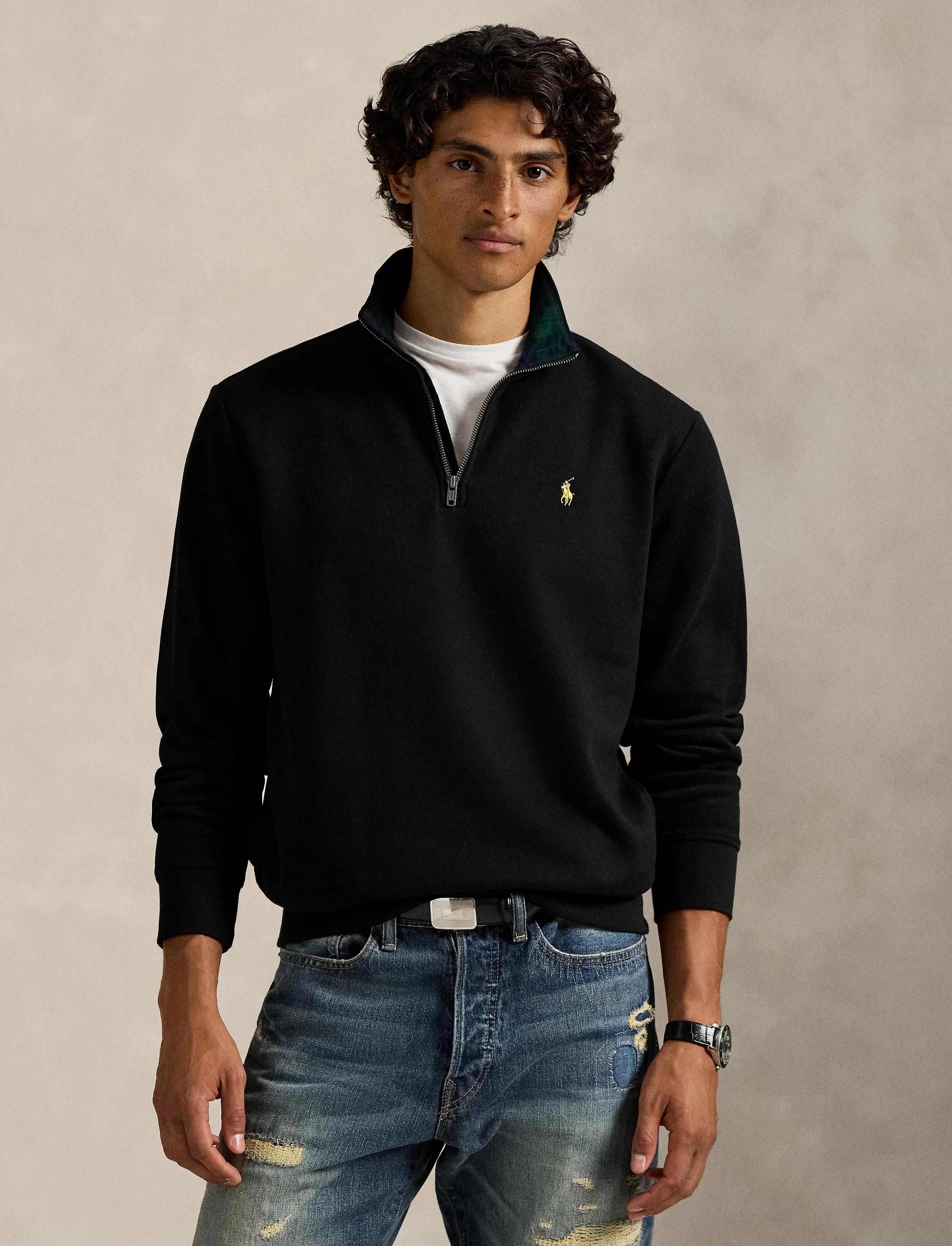 Polo Ralph Lauren - The RL Fleece Quarter-Zip Sweatshirt - polo black - 3