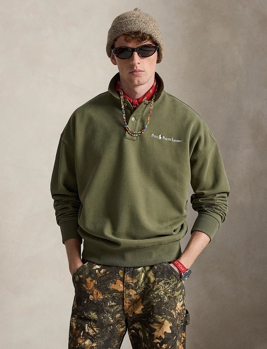 Polo Ralph Lauren - Relaxed Fit Logo Collared Sweatshirt - sweatshirts - cruise olive - 0