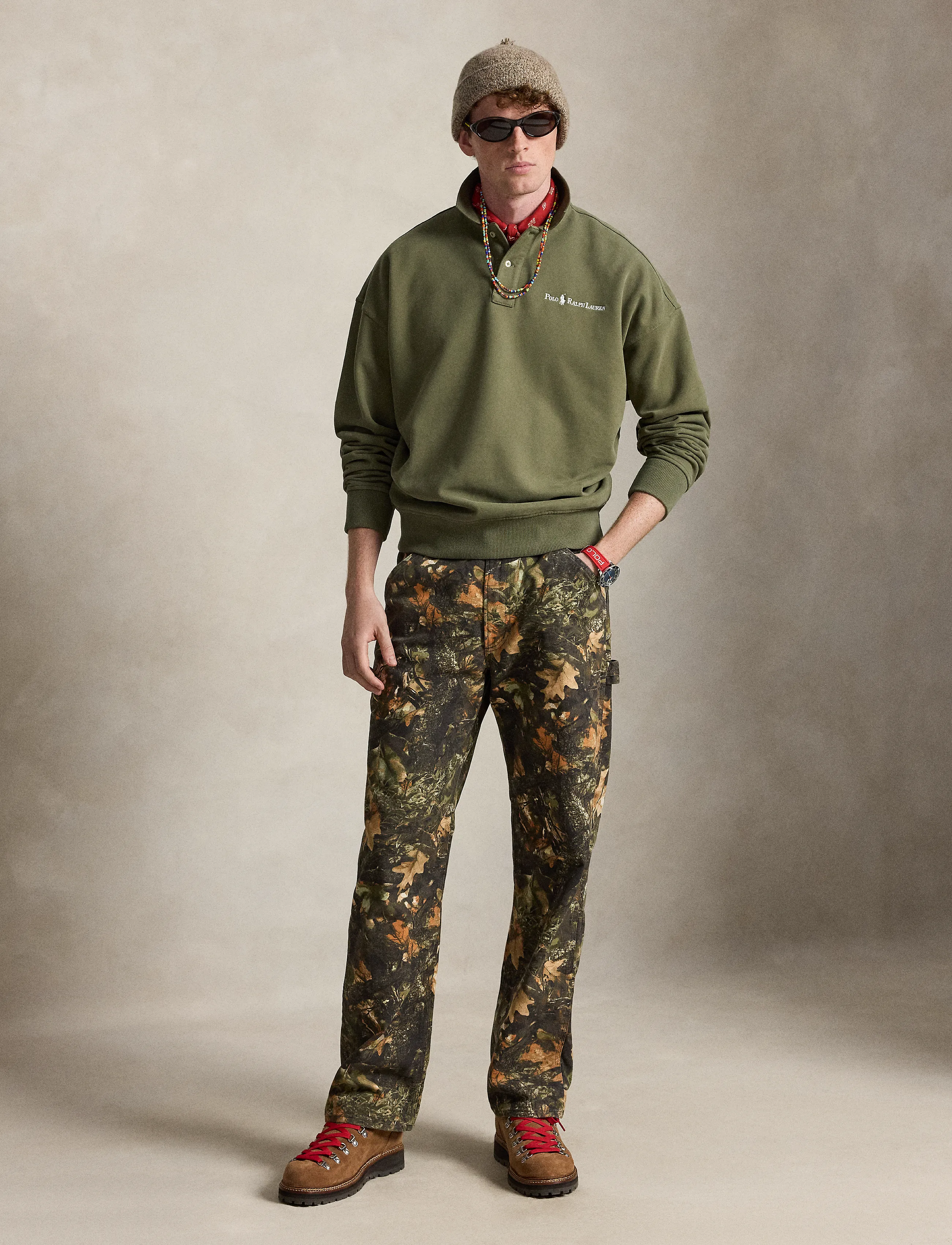 Polo Ralph Lauren - Relaxed Fit Logo Collared Sweatshirt - sweatshirts - cruise olive - 3