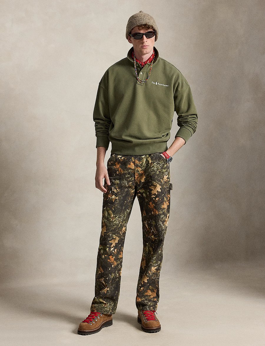 Polo Ralph Lauren - Relaxed Fit Logo Collared Sweatshirt - sweatshirts - cruise olive - 3