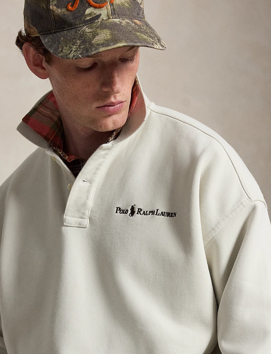 Polo Ralph Lauren - Relaxed Fit Logo Collared Sweatshirt - sweatshirts - stone pebble - 3
