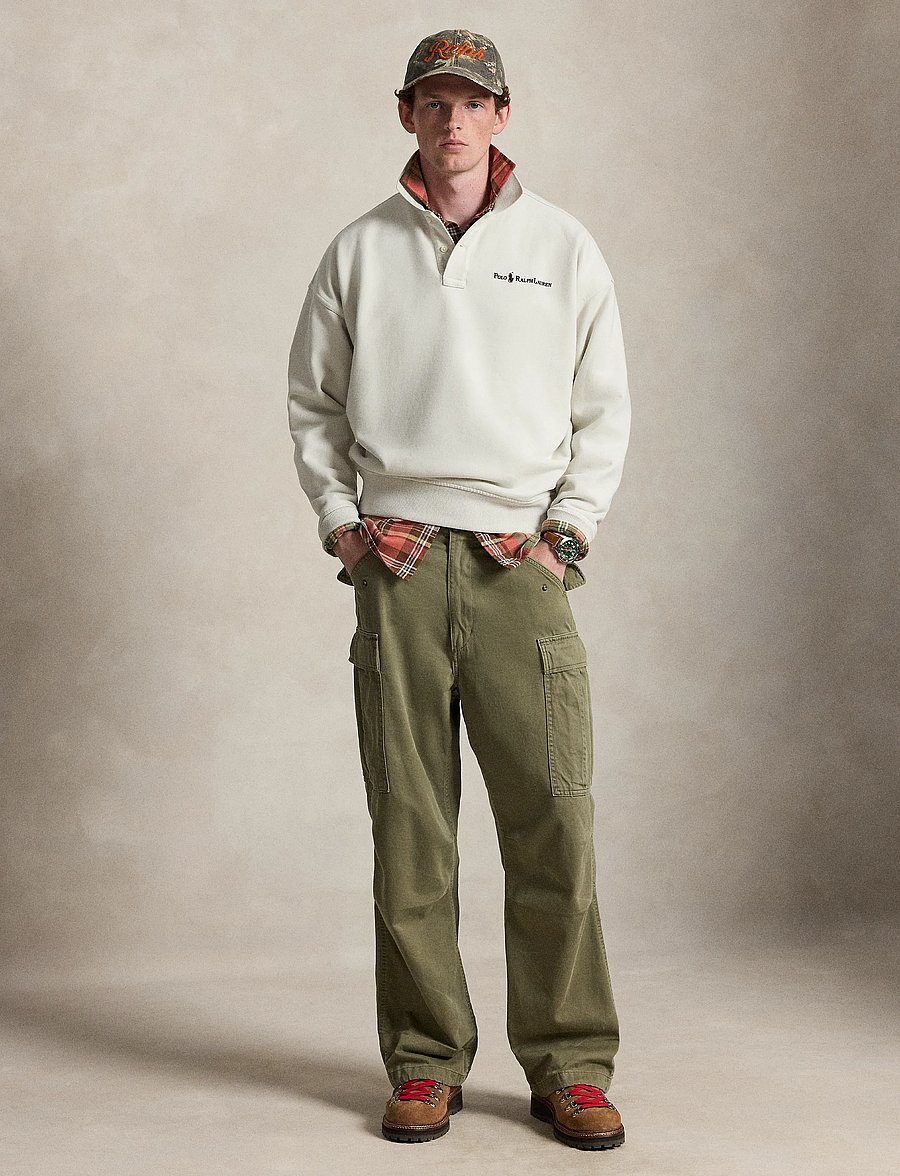 Polo Ralph Lauren - Relaxed Fit Logo Collared Sweatshirt - sweatshirts - stone pebble - 4